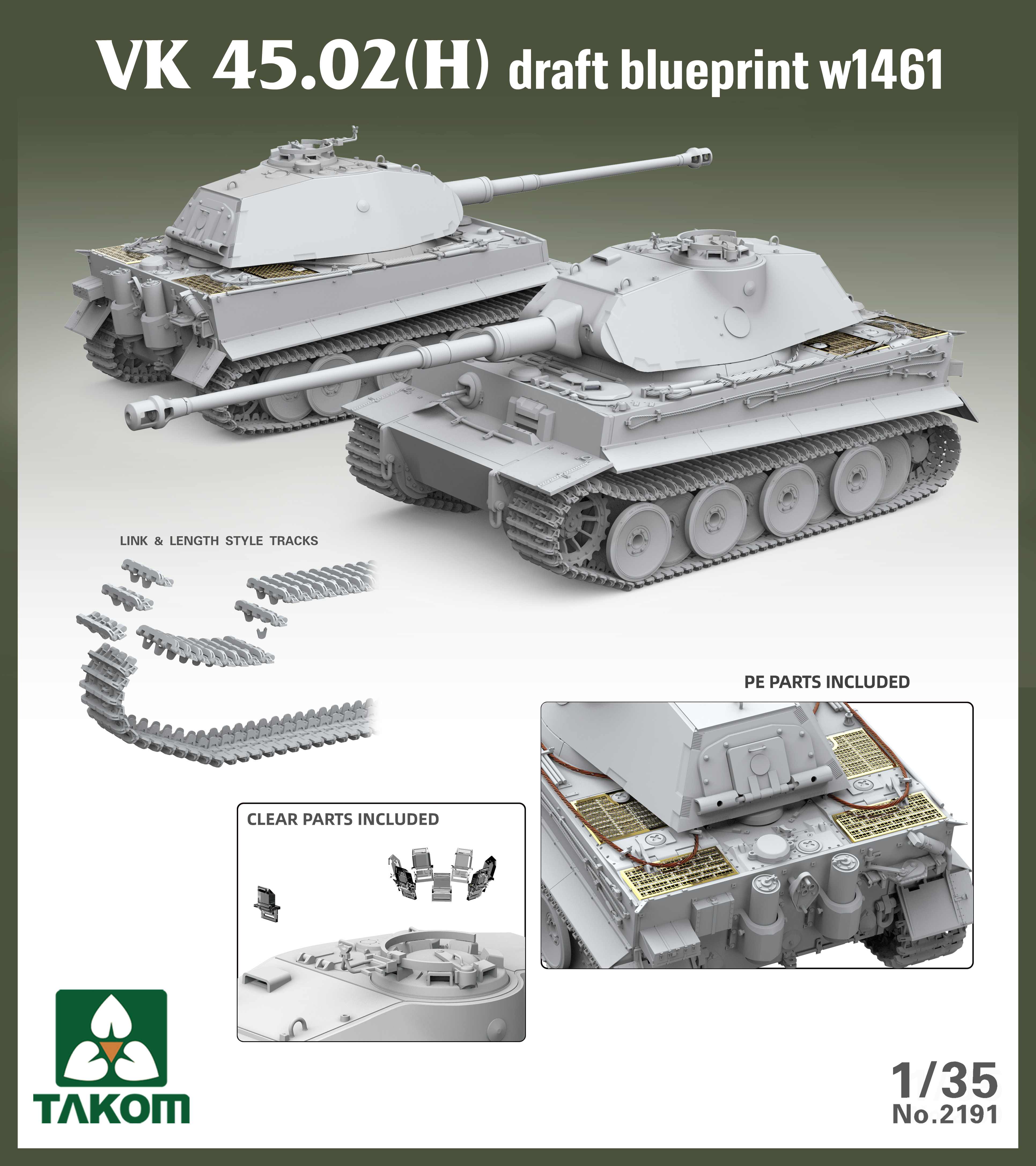 TAKOM 2191 1/35 VK45.02(H) Draft Blueprint W1461 Model Kit | eBay