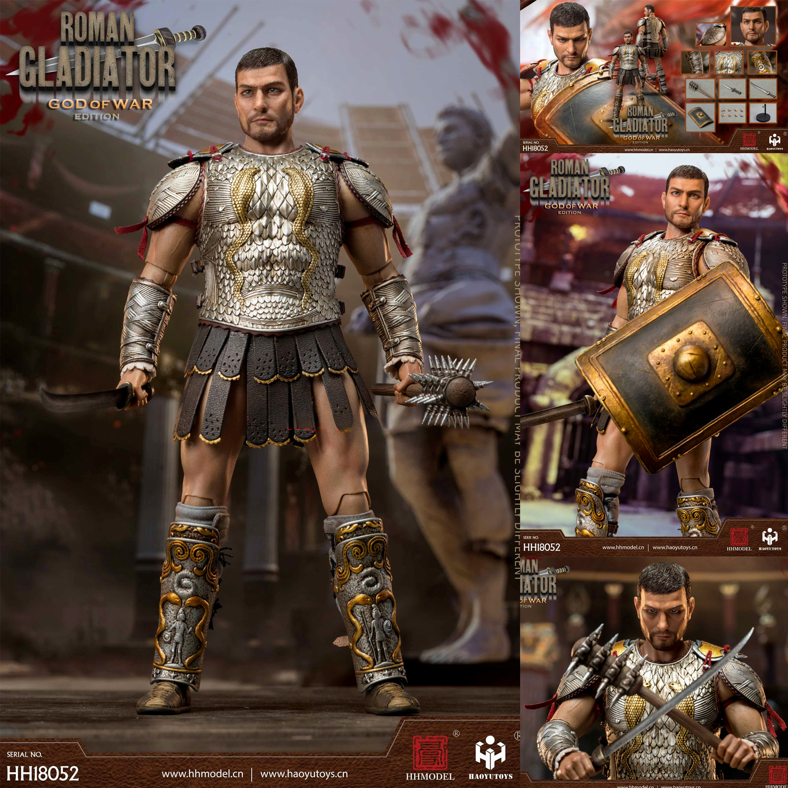 HHMODEL x HaoYuToys 1/6 ローマ帝国 HH18052 HHMODEL x HAOYUTOYS HH18052 Roman Gladiator 1/6 God of War Action