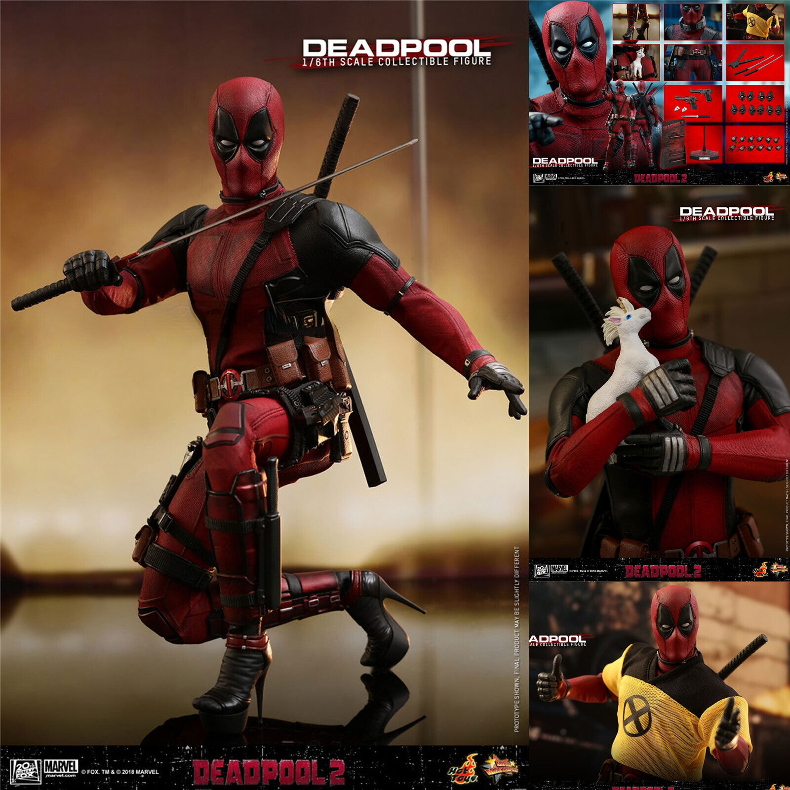 Hot Toys HT MMS490 Deadpool 2 Deadpool 1/6 Action Figure