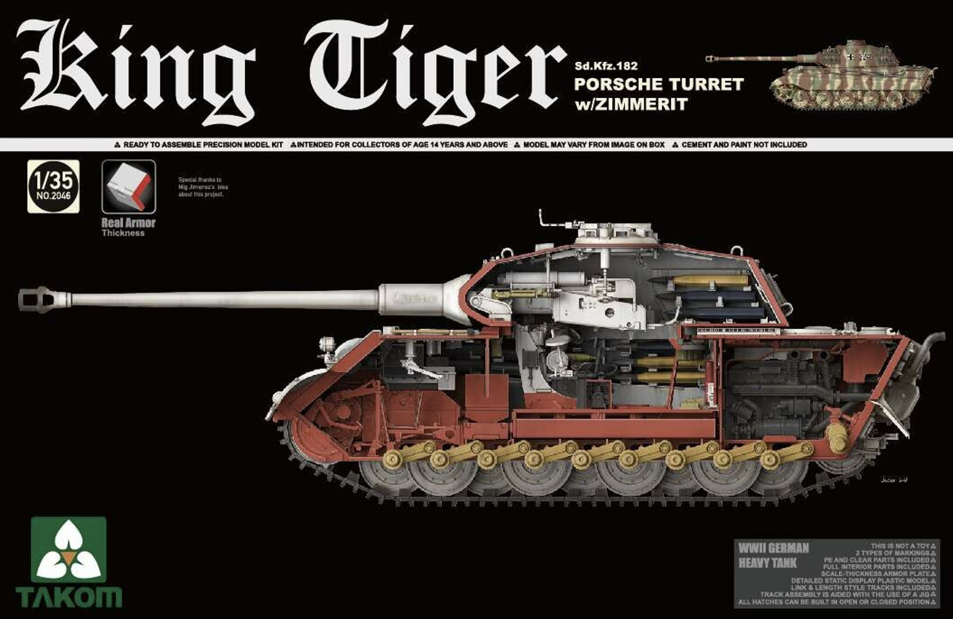 ③ Takom 1/35 2046 Sd.Kfz.182 German HeavyTank King Tiger Gun