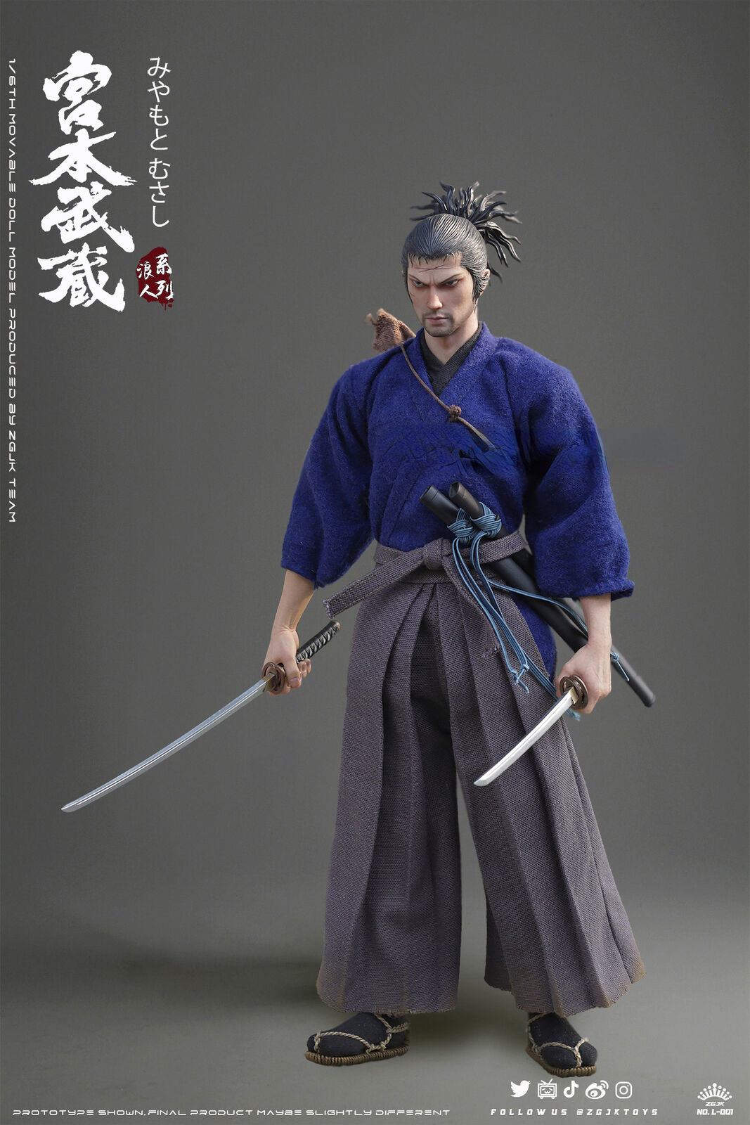 ZGJKTOYS Miyamoto Musashi Samurai 1/6 Collectible Action Figure