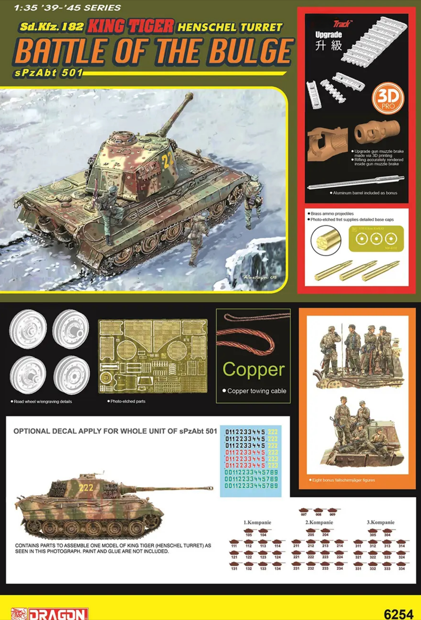 DRAGON 1/35 6254 Sd.Kfz 182 King Tiger Henschel Turret