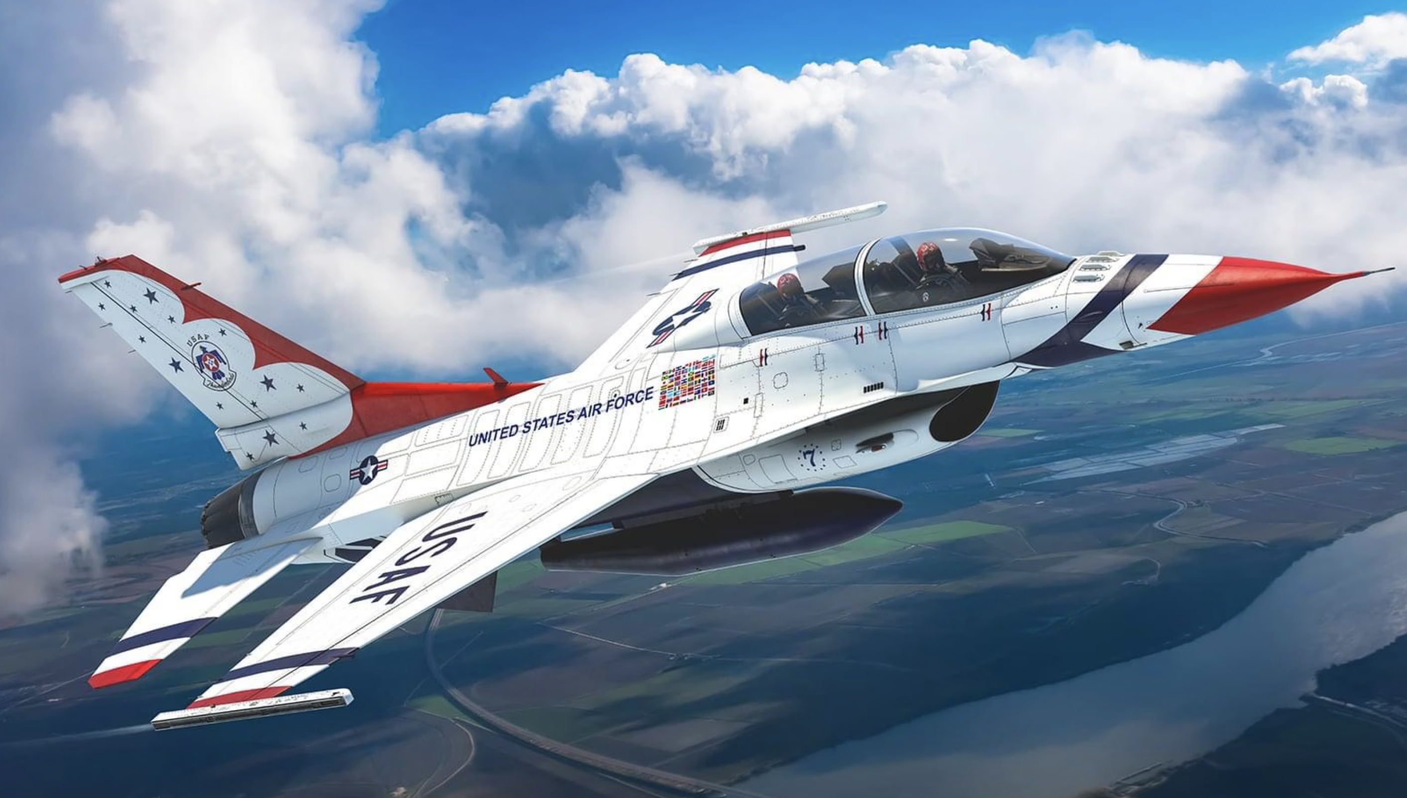 Kinetic K48148 1/48 F-16D Viper “Thunderbirds” Aircraft