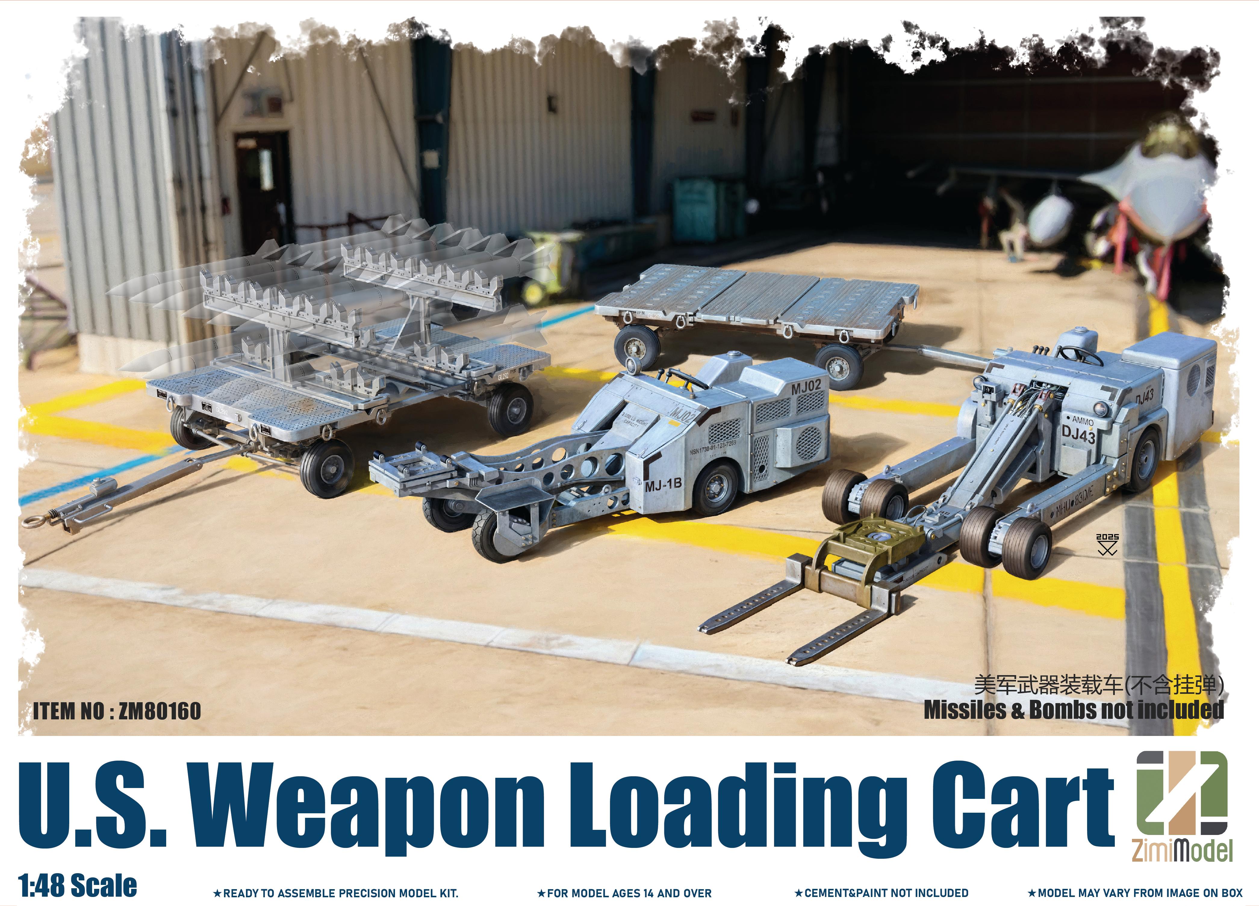 ZIMI Model 80160 1/48 U.S.Weapon Loading Cart Model(NO Missiles