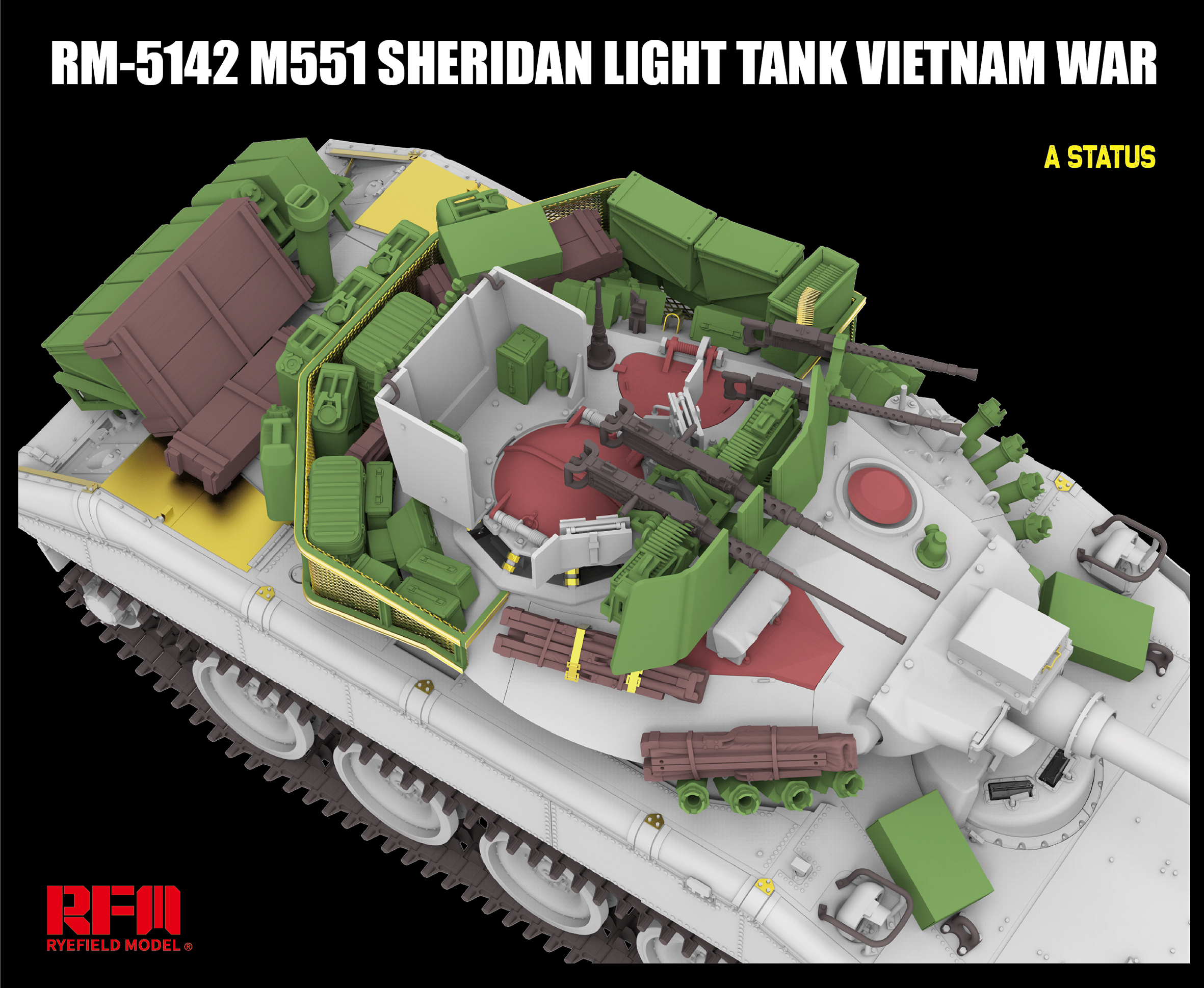 RYEFIELD 5142 1/35 M551 Sheridan Light Tank Vietnam War Model Kit