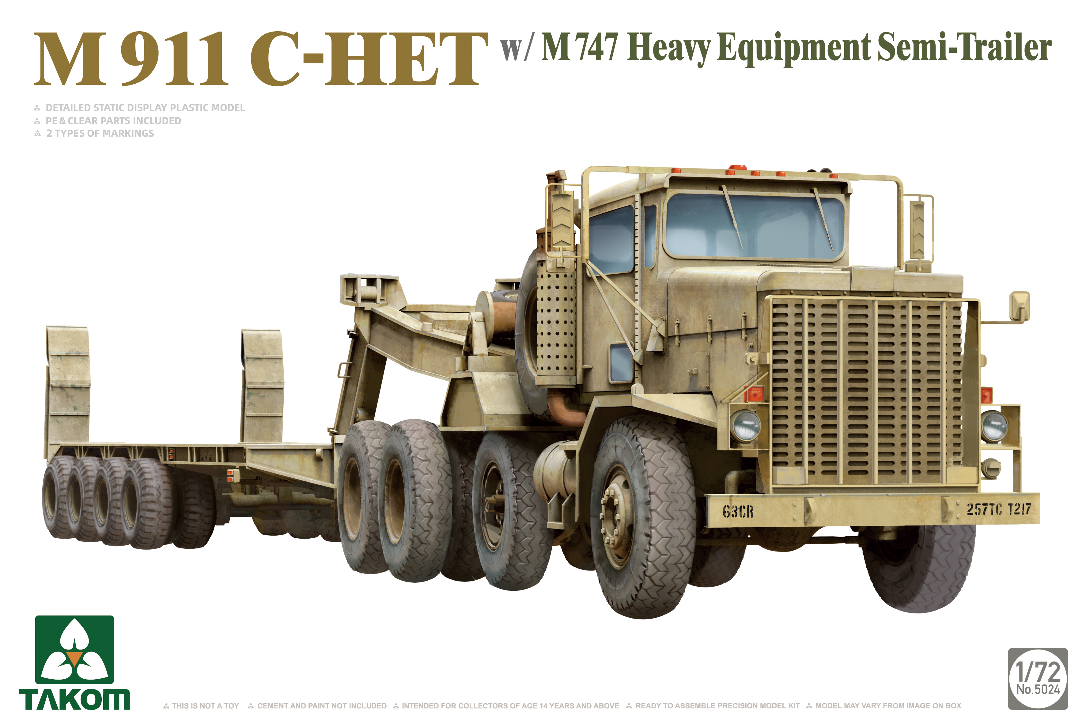 TAKOM 5024 1/72 M911 C-HET w/M747 Heavy Equipment Semi