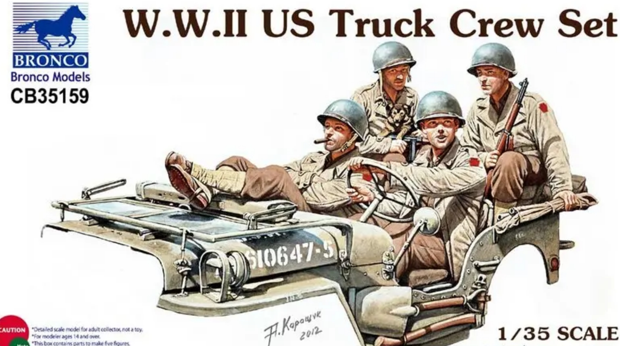 セット Bronco Model kit CB35159 1/35 WWII US Truck Crew Set (4