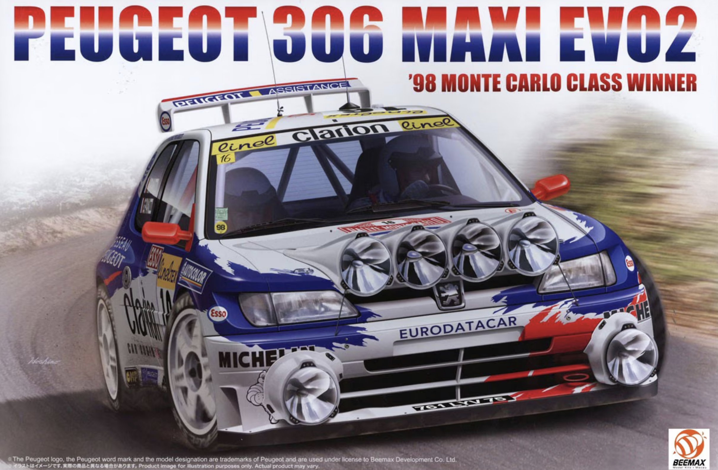BEEMAX BX24026 1/24 306 MAXI EVO2 1998 Monte Carlo Rally Class