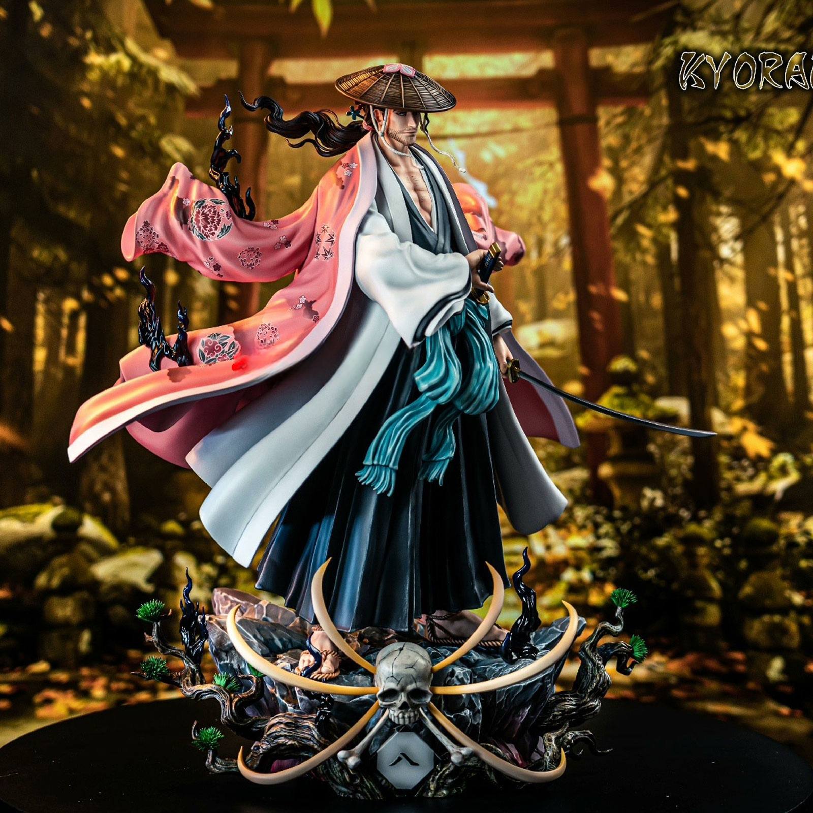シュラ卍 Niren Studio BLEACH Kyoraku Shunsui Statue Resin Figure Model