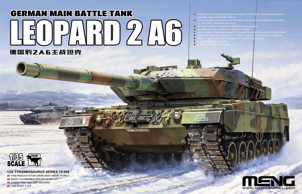 MENG TS-055 1/35 German Leopard 2A6 Main Battle Tank Model Kit - High -  Detail | eBay