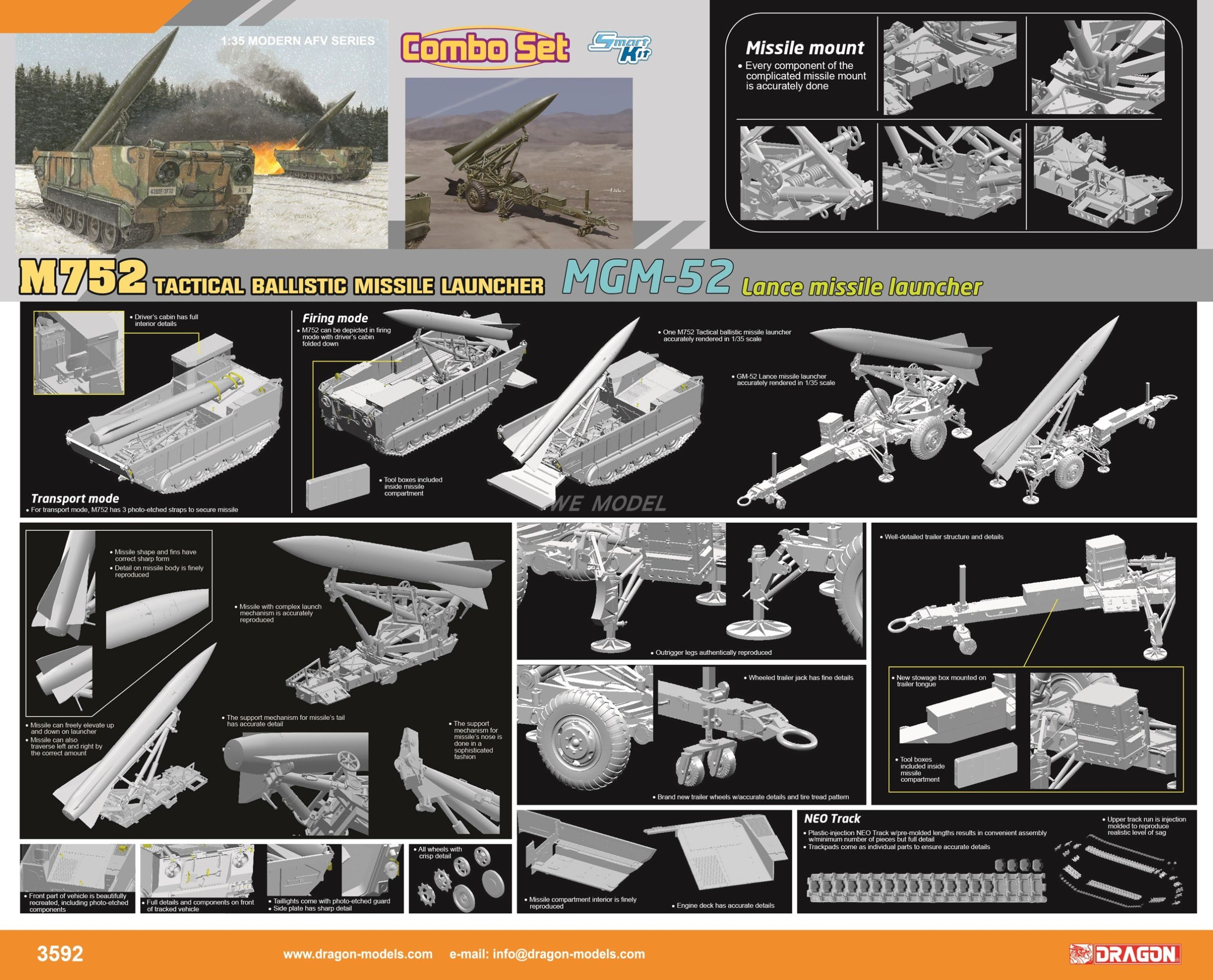 DRAGON 1/35 3592 M752 Tactical Ballistic Missile