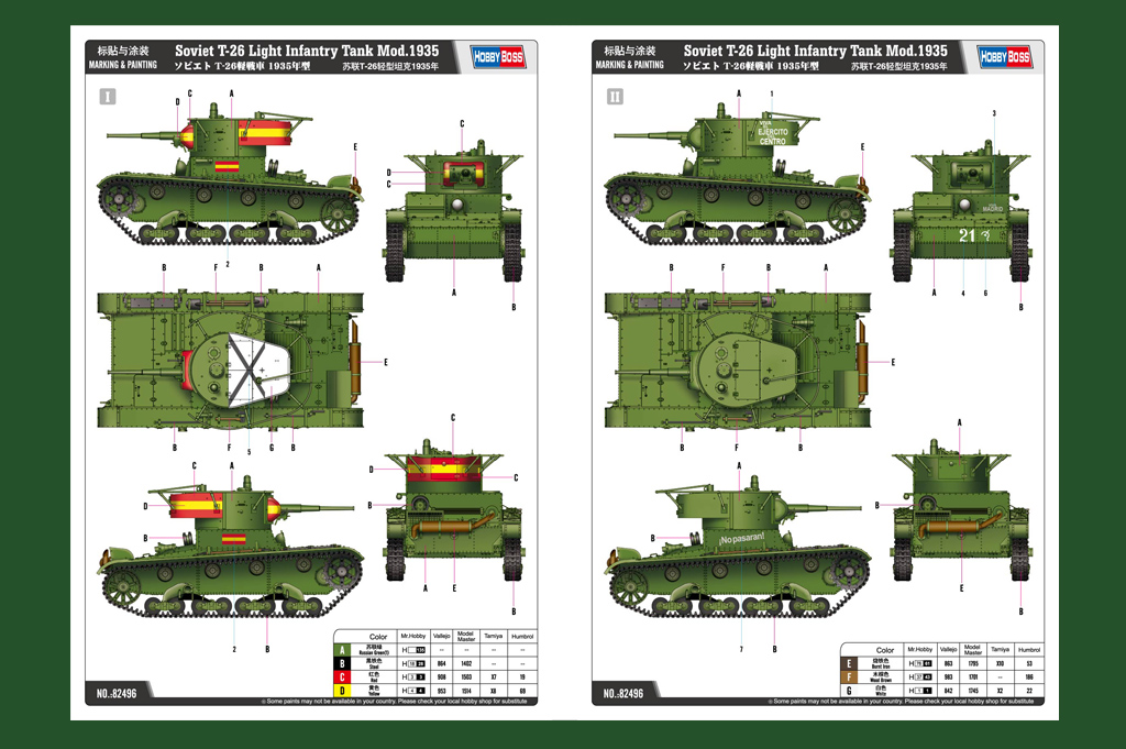 †  HobbyBoss 82496 1/35 Soviet T-26 Light Infantry Tank Mod