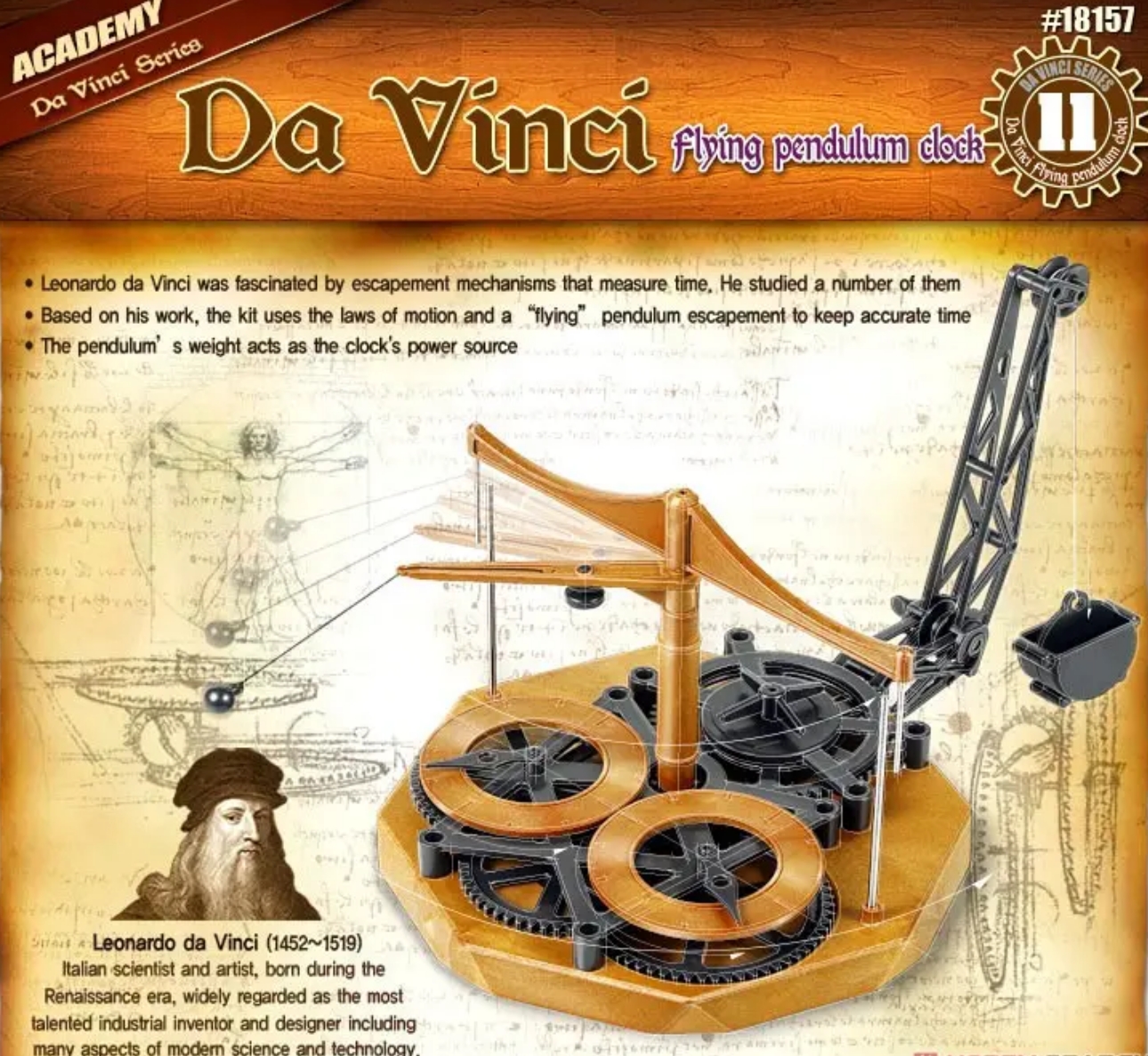 Academy 18157 Da Vinci Science series Flying Pendulum Clock