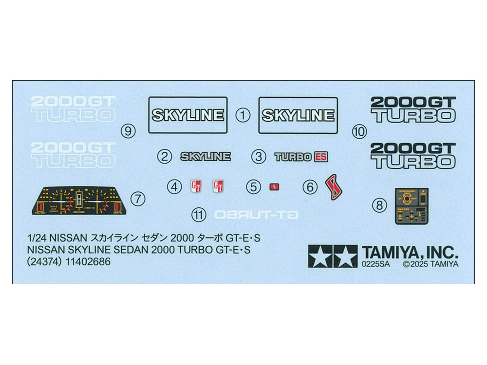 Tamiya TA24374 1/24 SCALE NISSAN SKYLINE SEDAN 2000 TURBO GT-ES | eBay