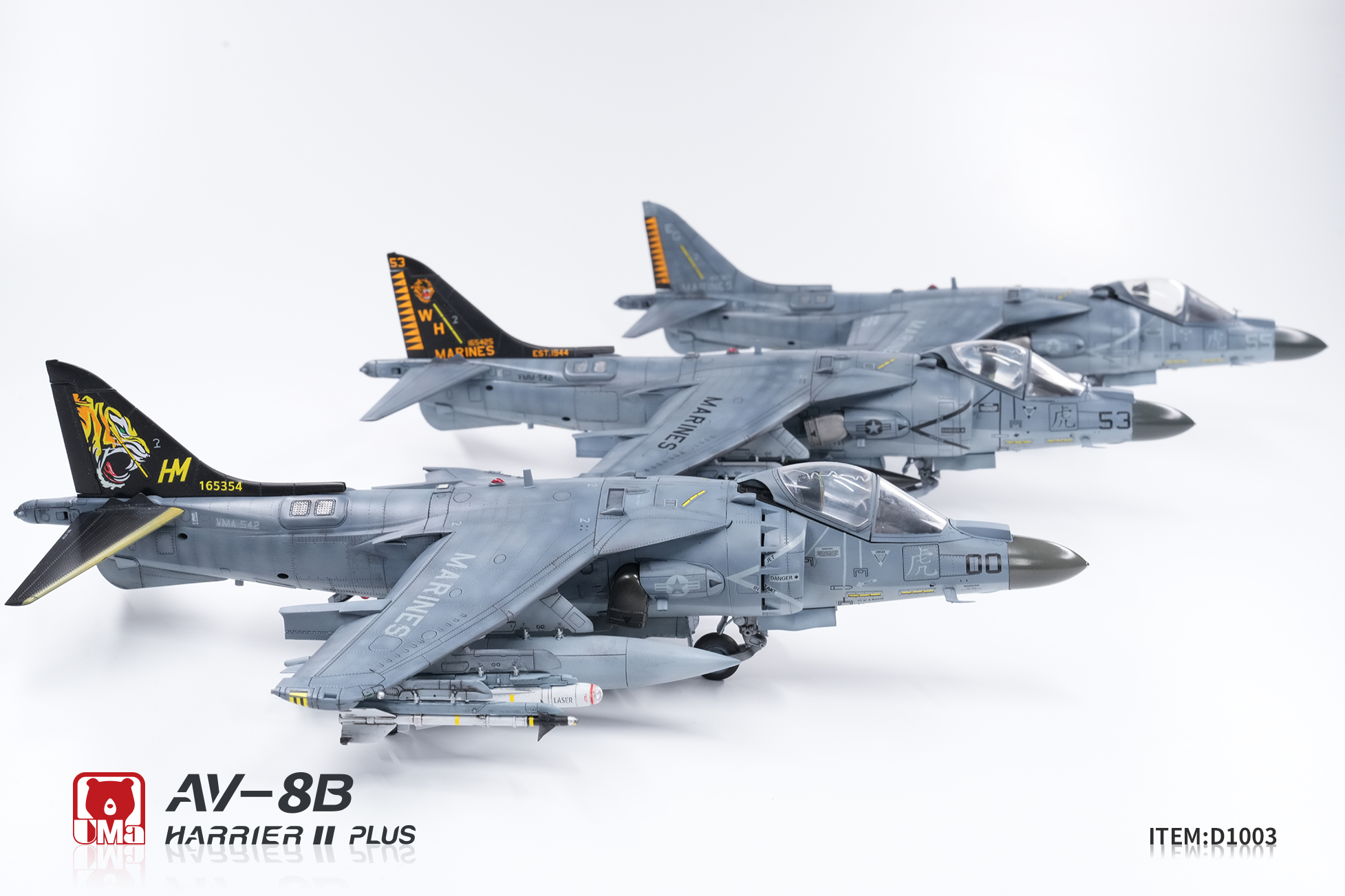 UMa Model D1003 1/48 AV-8B Harrier II PLUS Tiger Camouflage Attack