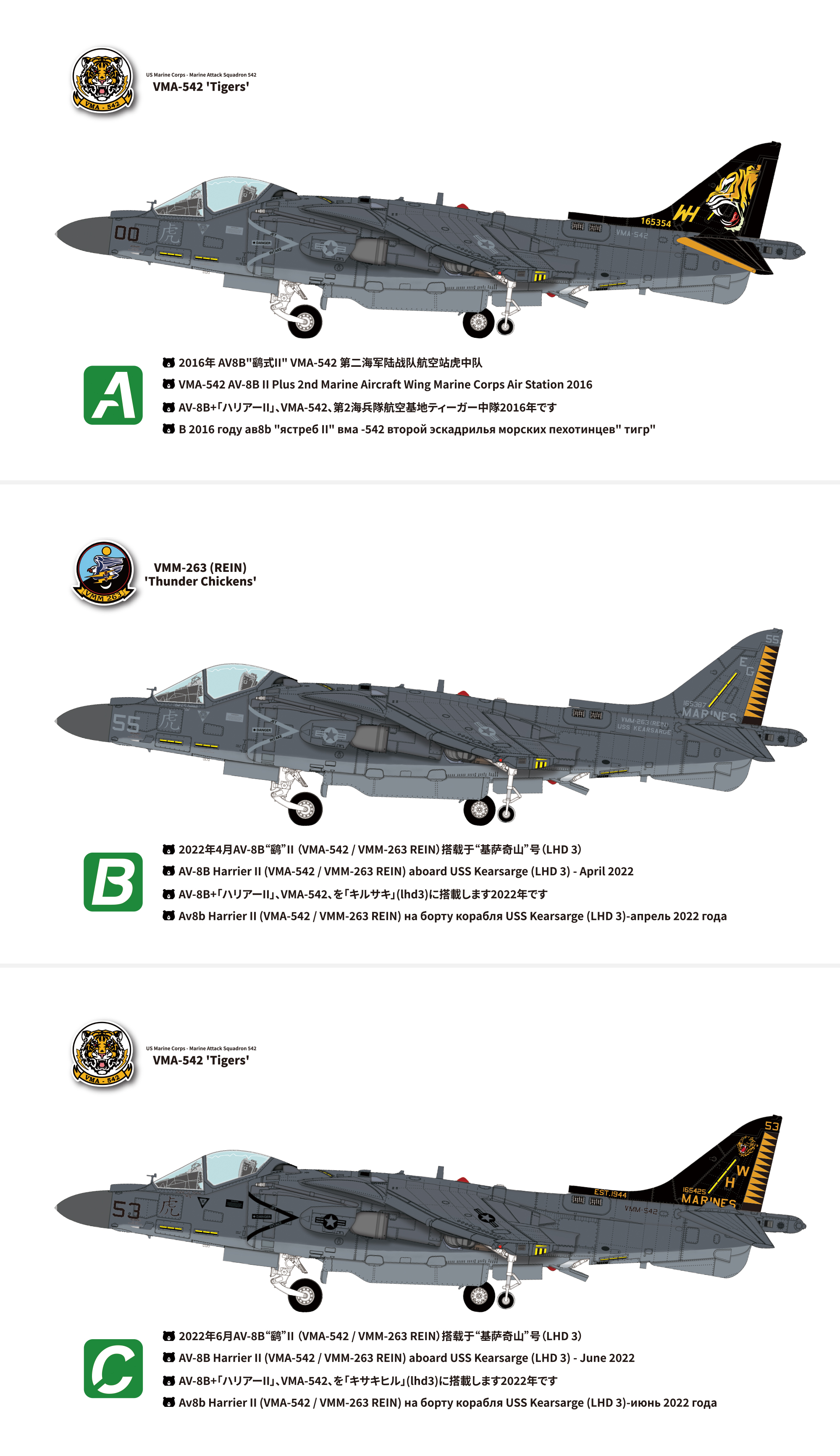 UMa Model D1003 1/48 AV-8B Harrier II PLUS Tiger Camouflage Attack