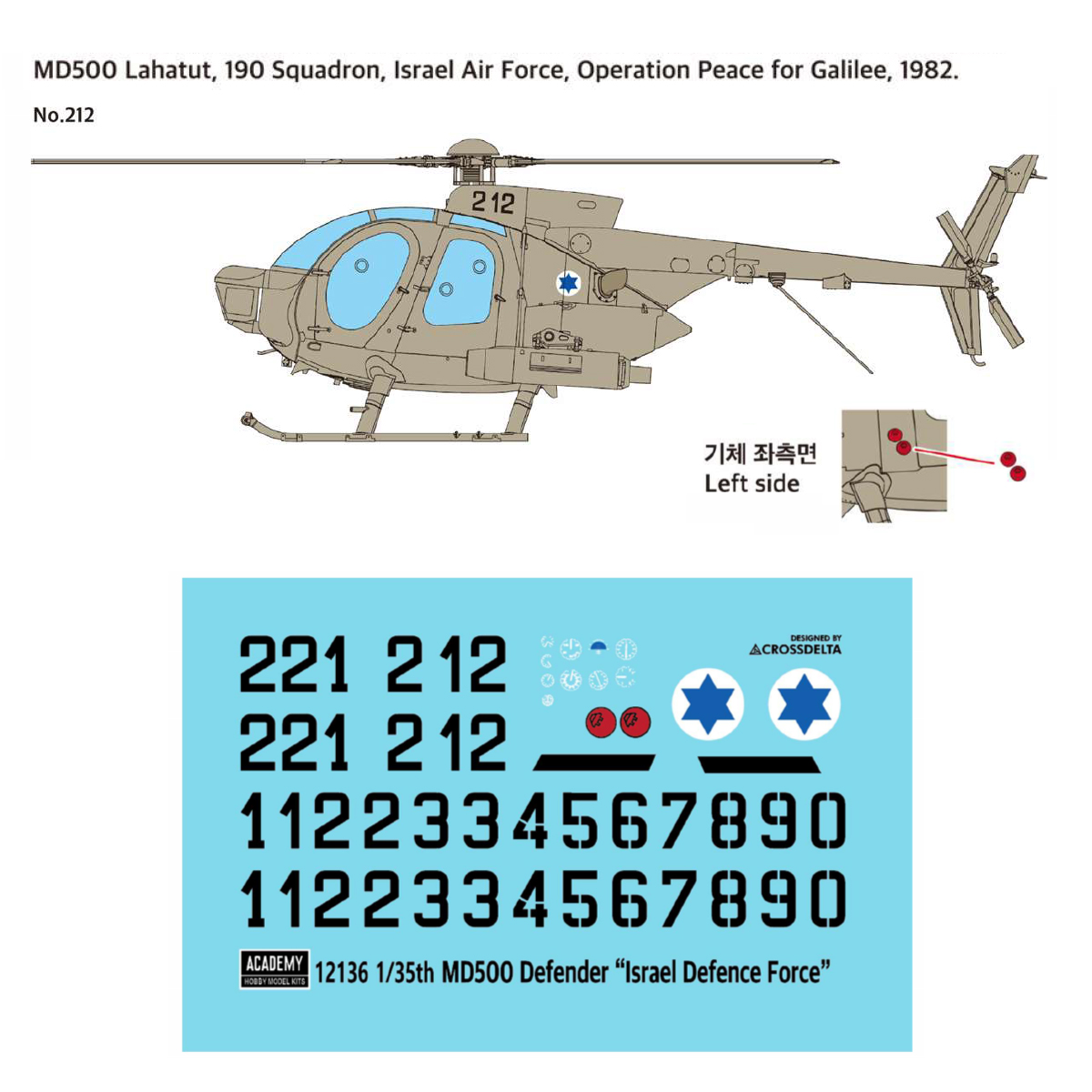 Academy AC12136 1/35 MD500 Defender `IDF`Fighter Assembly Aircraft