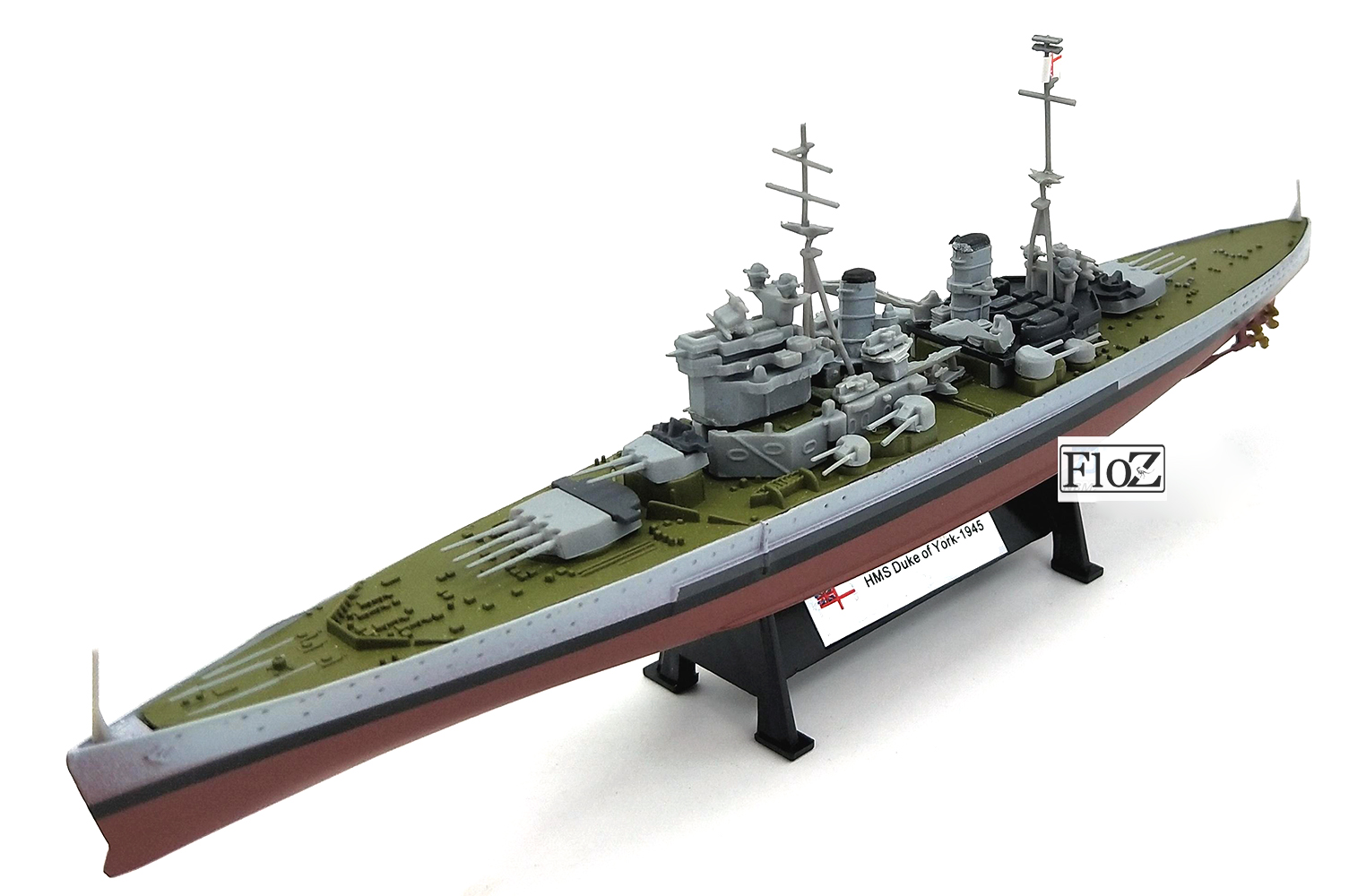 WWII HMS Duke of York Royal Navy battleship 1/1000 DIECAST model ship ...