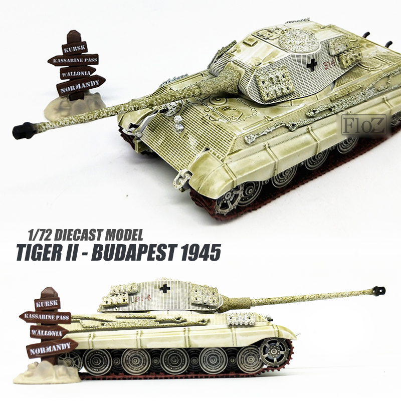 1//72th Diecast WWII German Tiger II-Normandy 1945 Tank Military Model