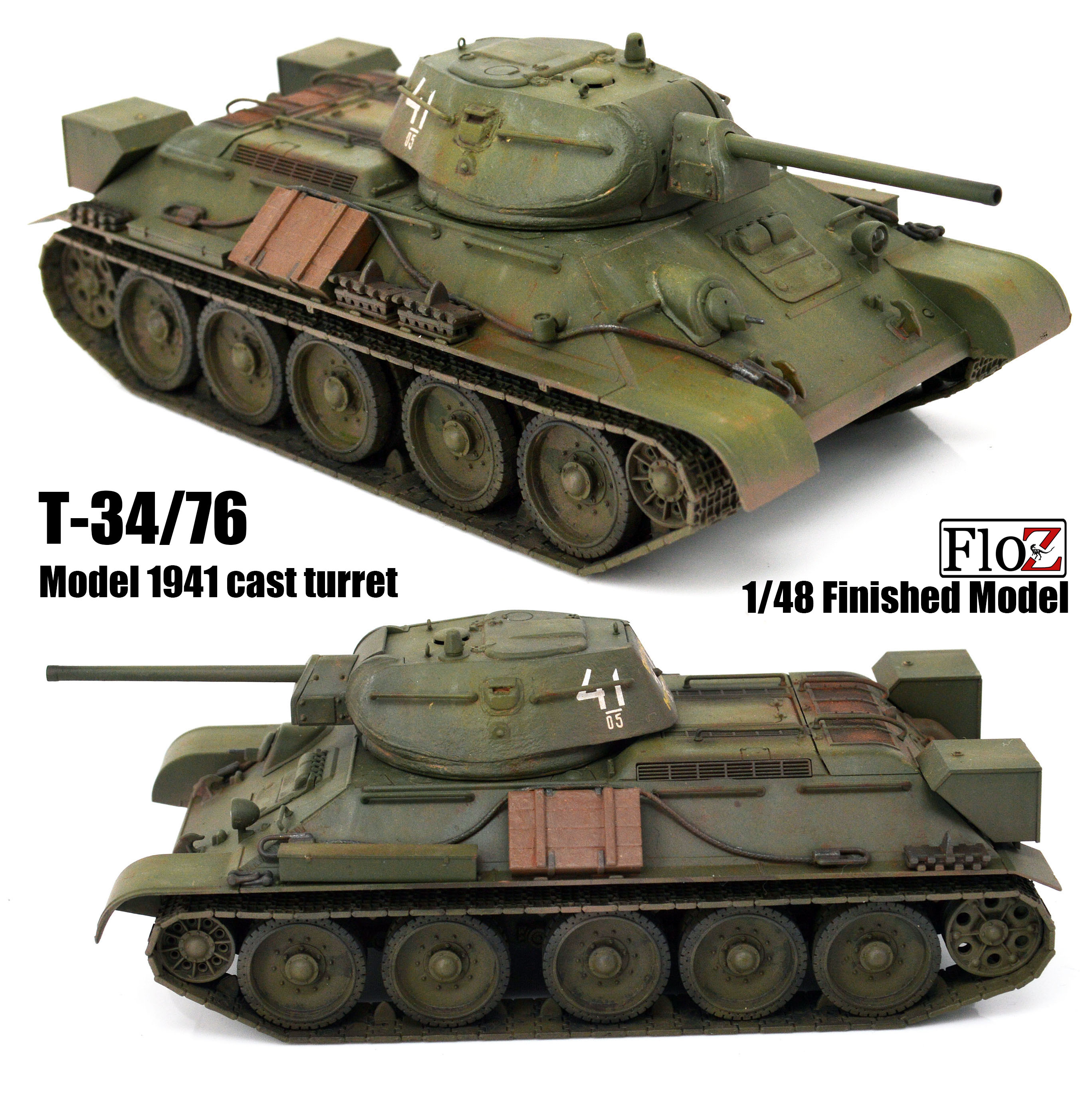 Wwii Russian T 34 76 Model 1941 1 48 Floz Finished Tank Model