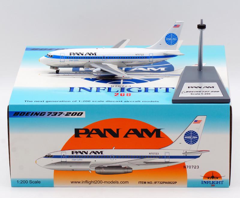 PAN AM Boeing 737-200 1/200 スケール Inflight For PAN AM FOR BOEING 737-200 N70723 1:200 Aircraft