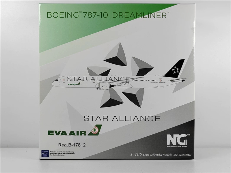 NG Model EVA AIR Star Alliance for Boeing B787-10 B-17812 1/400