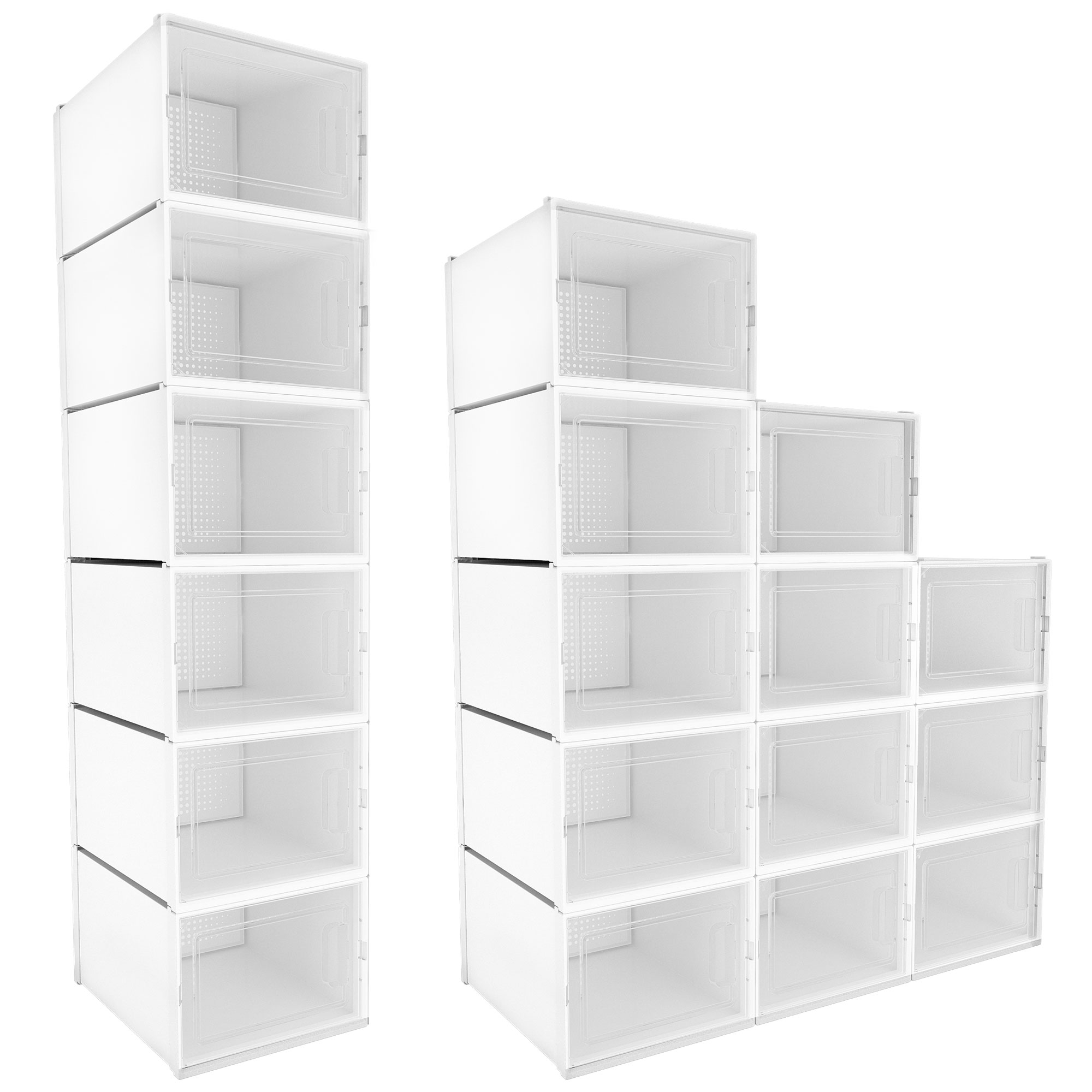 TAUS 12/18/20/24 PIEZAS Caja de Almacenamiento de Zapatos Transparente Apilable Contenedor de Zapatos XL Negro - Imagen 16 de 18