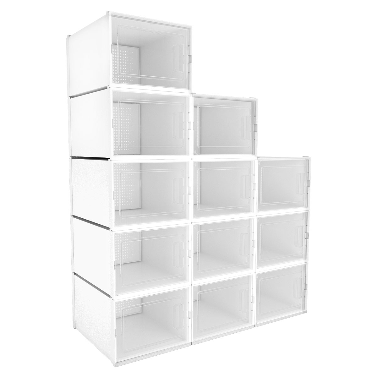 TAUS 12/18/20/24 PIEZAS Caja de Almacenamiento de Zapatos Transparente Apilable Contenedor de Zapatos XL Negro - Imagen 15 de 18