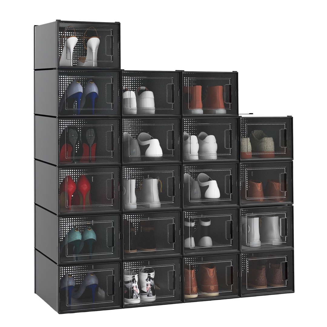 12/24 PCS Shoe Storage Box Clear Stackable Shoe Container Sneaker Organizer XL - Picture 28 of 45