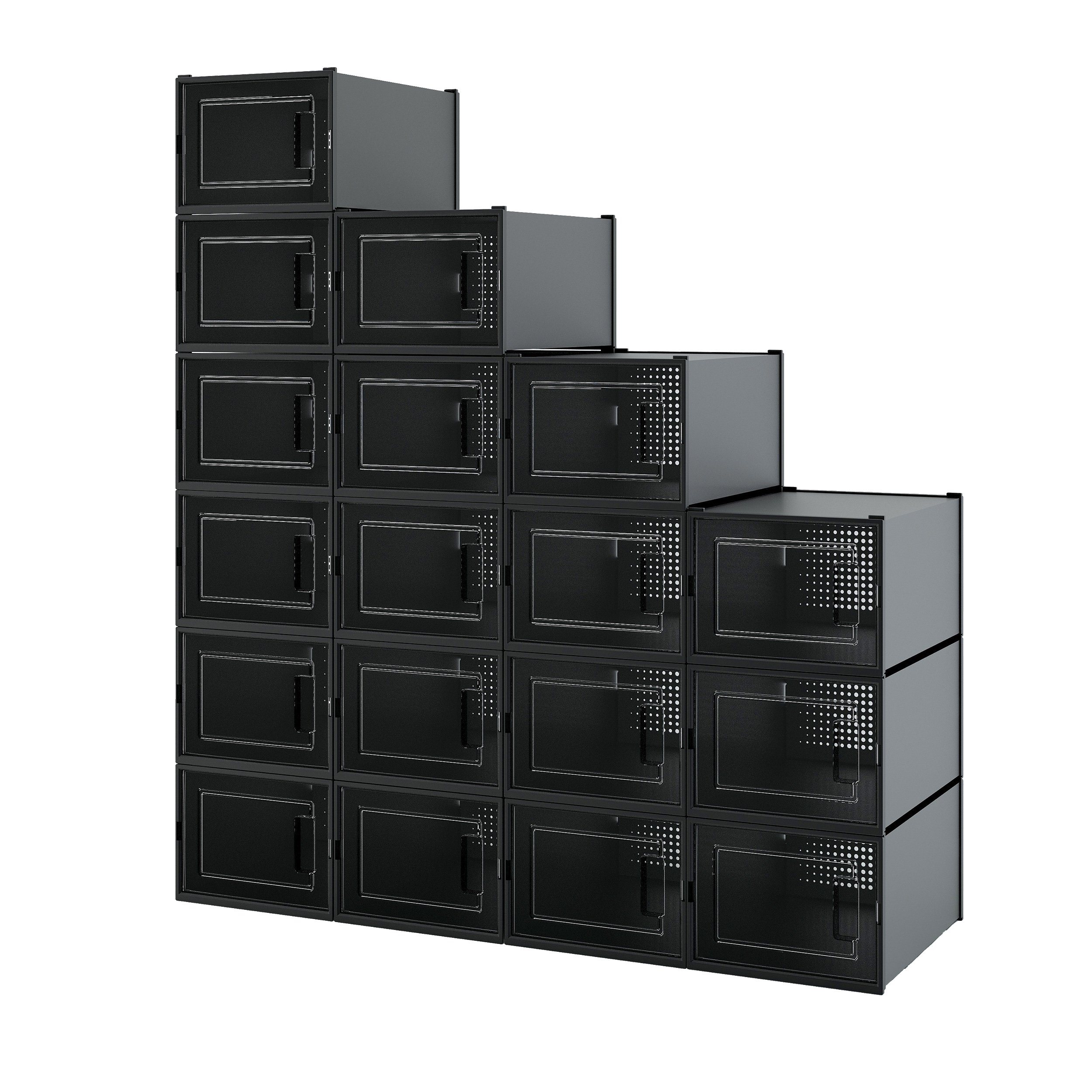 12/24 PCS Shoe Storage Box Clear Stackable Shoe Container Sneaker Organizer XL - Picture 32 of 45