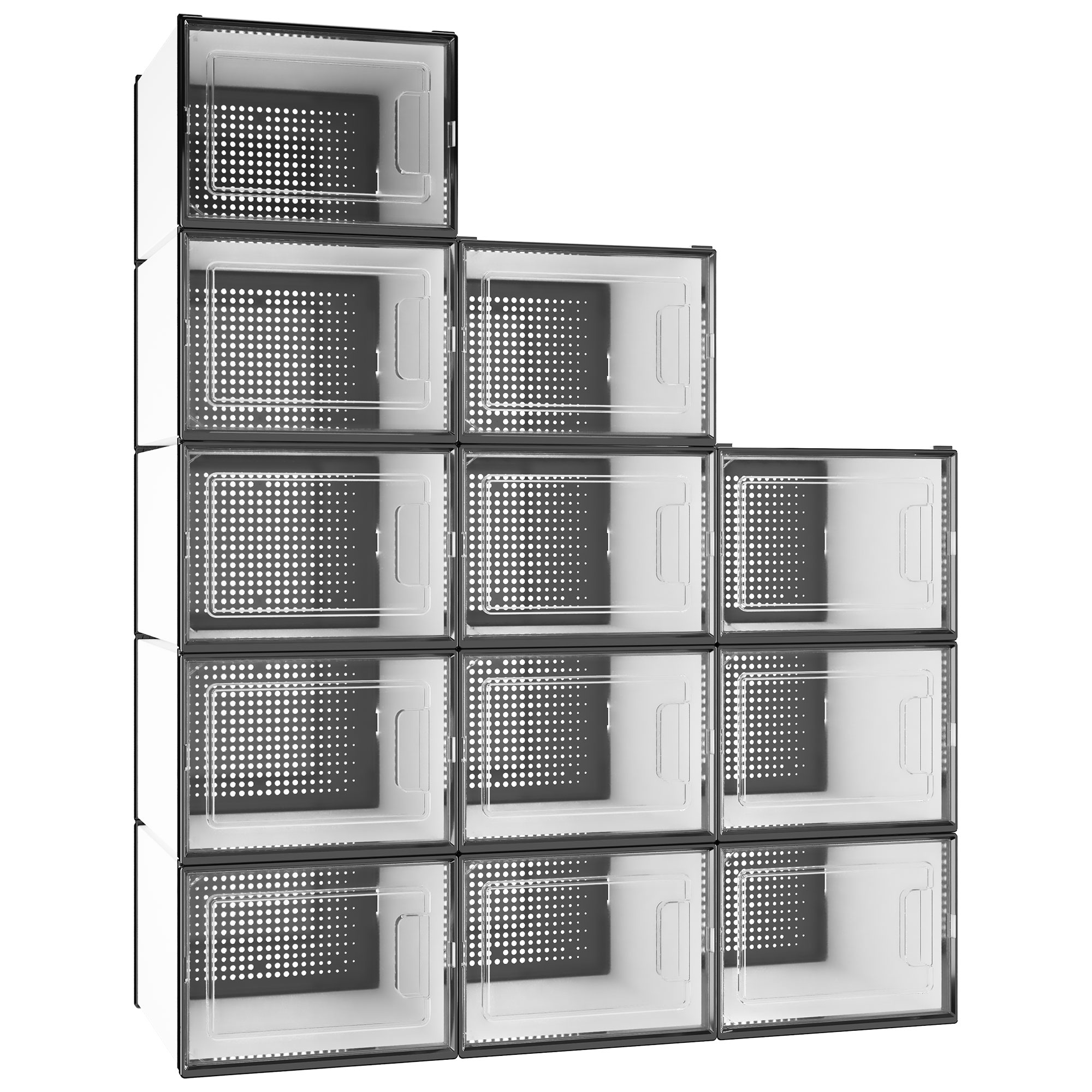 12/24 PCS Shoe Storage Box Clear Stackable Shoe Container Sneaker Organizer XL - Picture 38 of 45