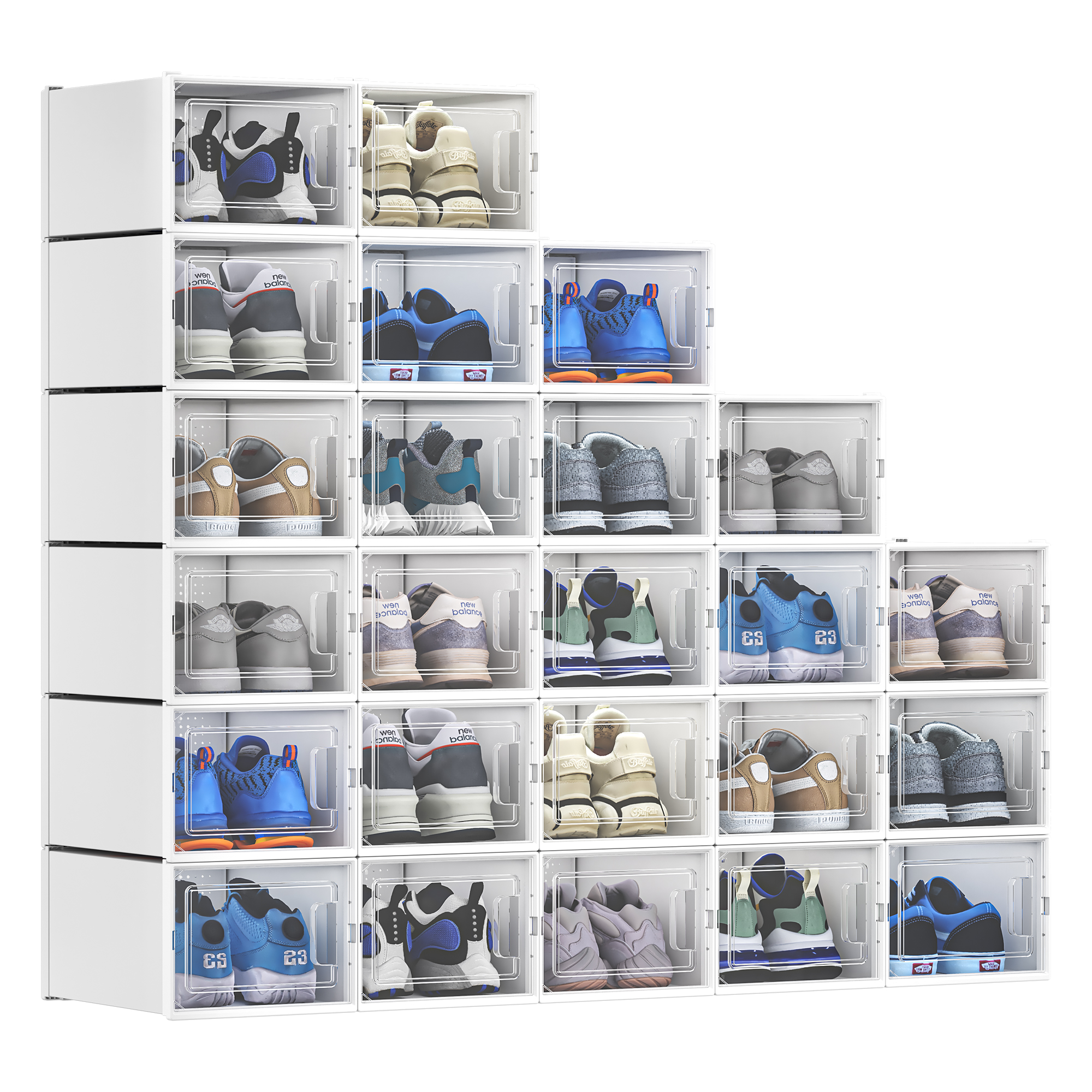 12/24 PCS Shoe Storage Box Clear Stackable Shoe Container Sneaker Organizer XL - Picture 18 of 45