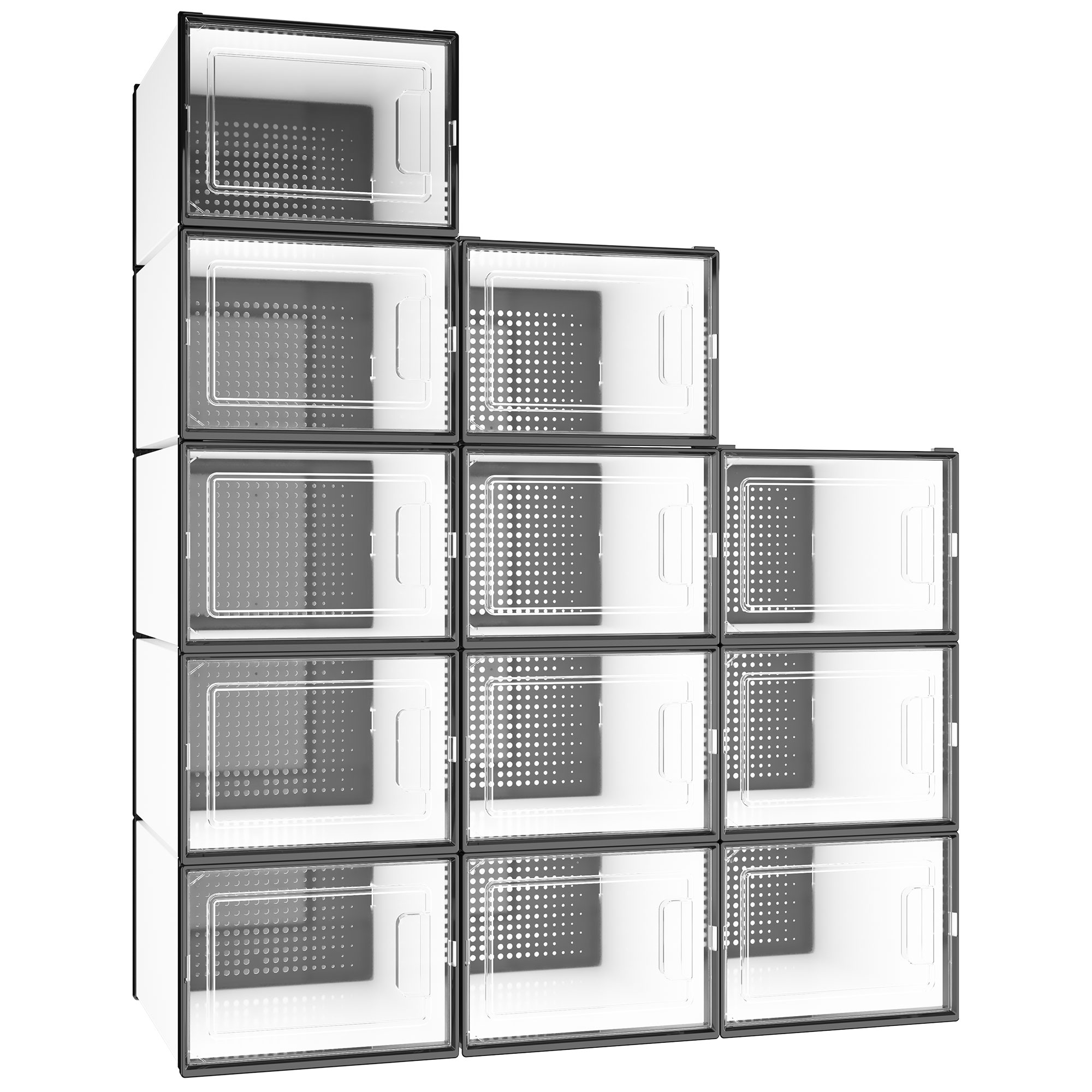 12/24 PCS Shoe Storage Box Clear Stackable Shoe Container Sneaker Organizer XL - Picture 42 of 45