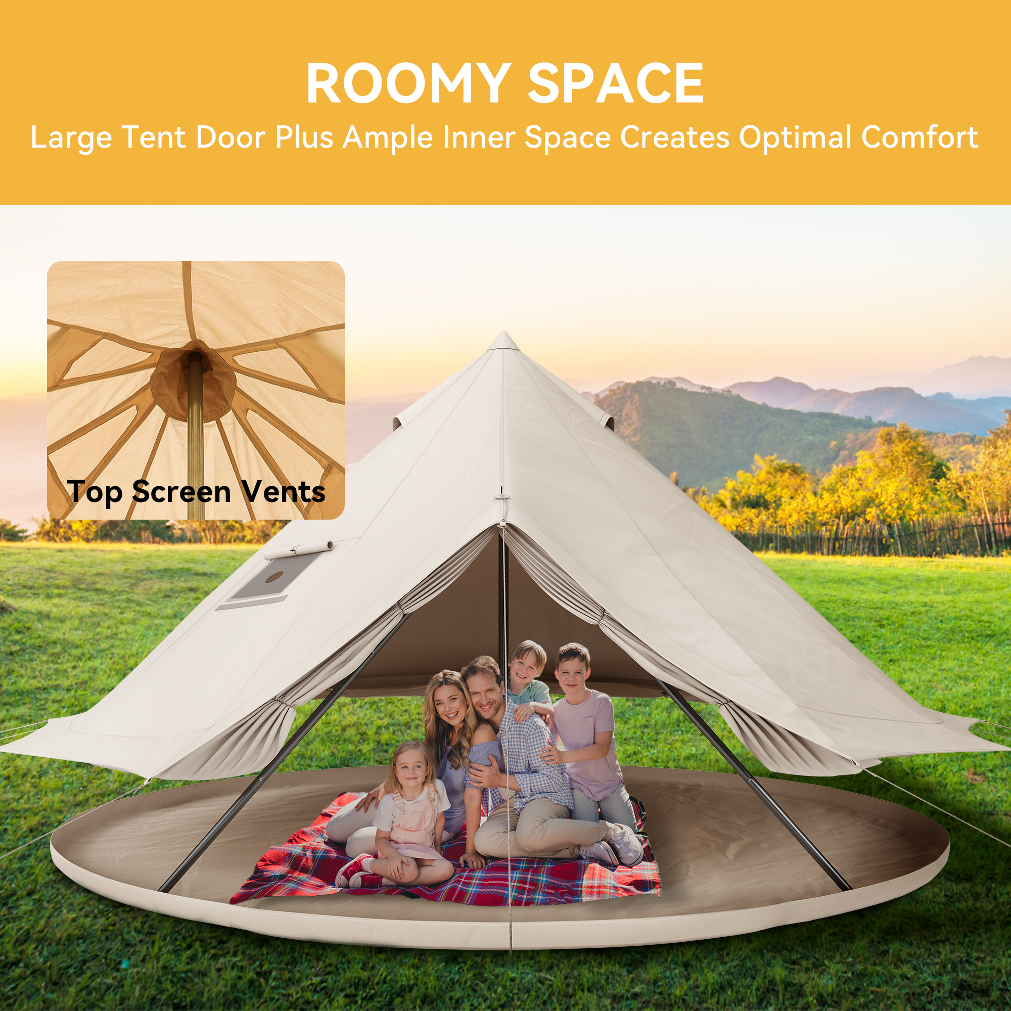 qunature テント off white Qunature Quick Setup Hexagonal Tent UPF50+ Waterproof
