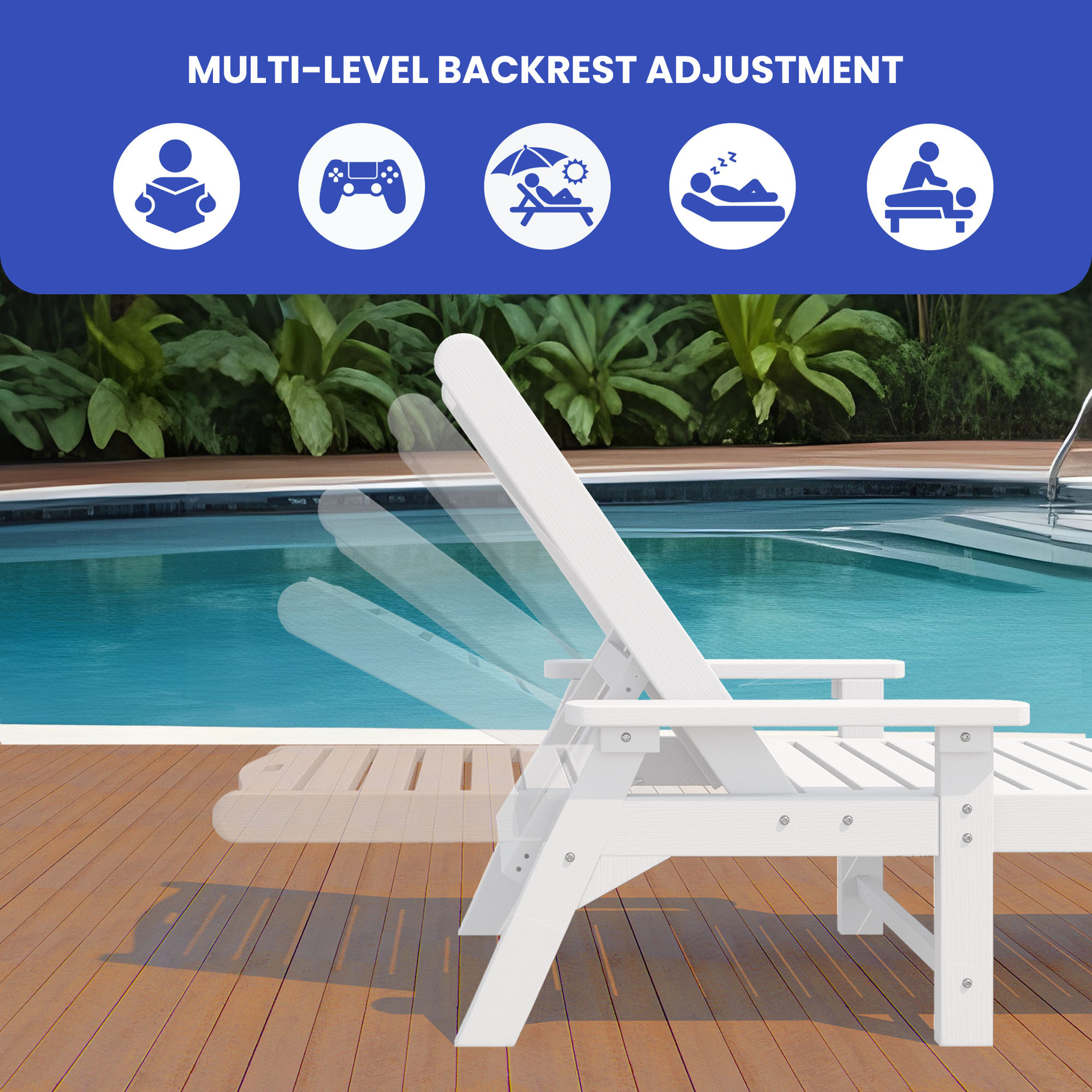 plastic resin pool lounge chairs