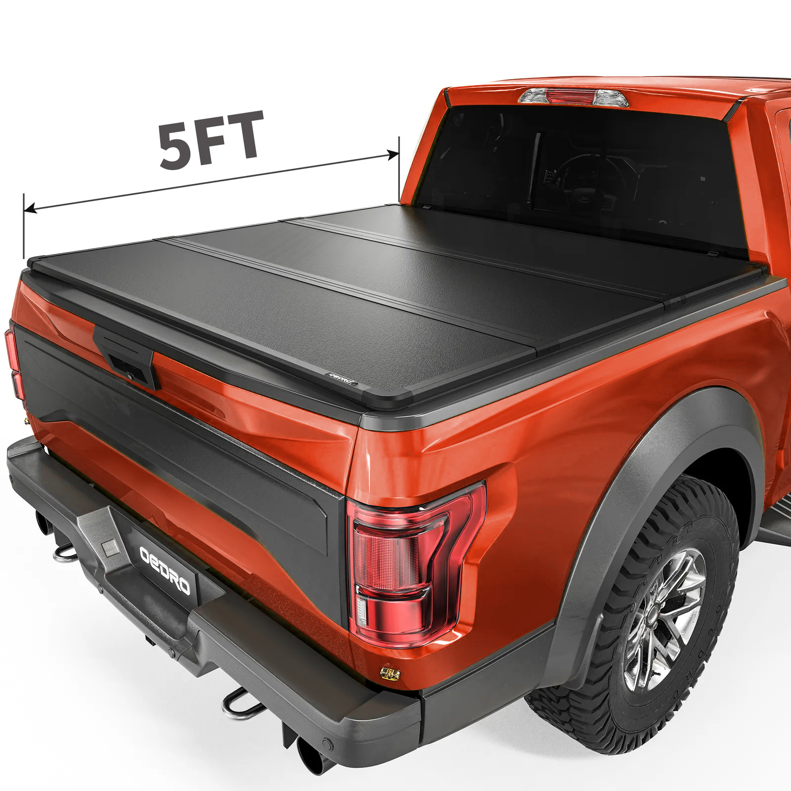 Gearzaar 5FT Hard Tri-Fold Tonneau Cover – For 2005-2015 Toyota Tacoma Short Bed – Black, Aluminum