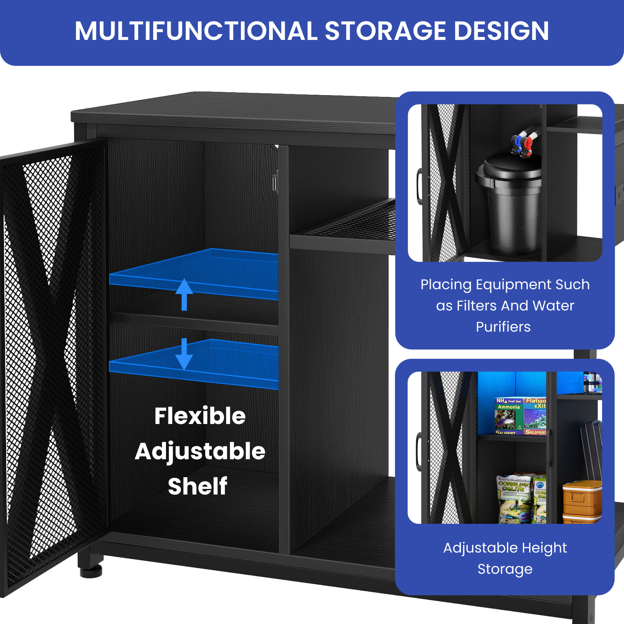 50 Gallon Aquarium Stand Reptile Terrarium Cabinet with