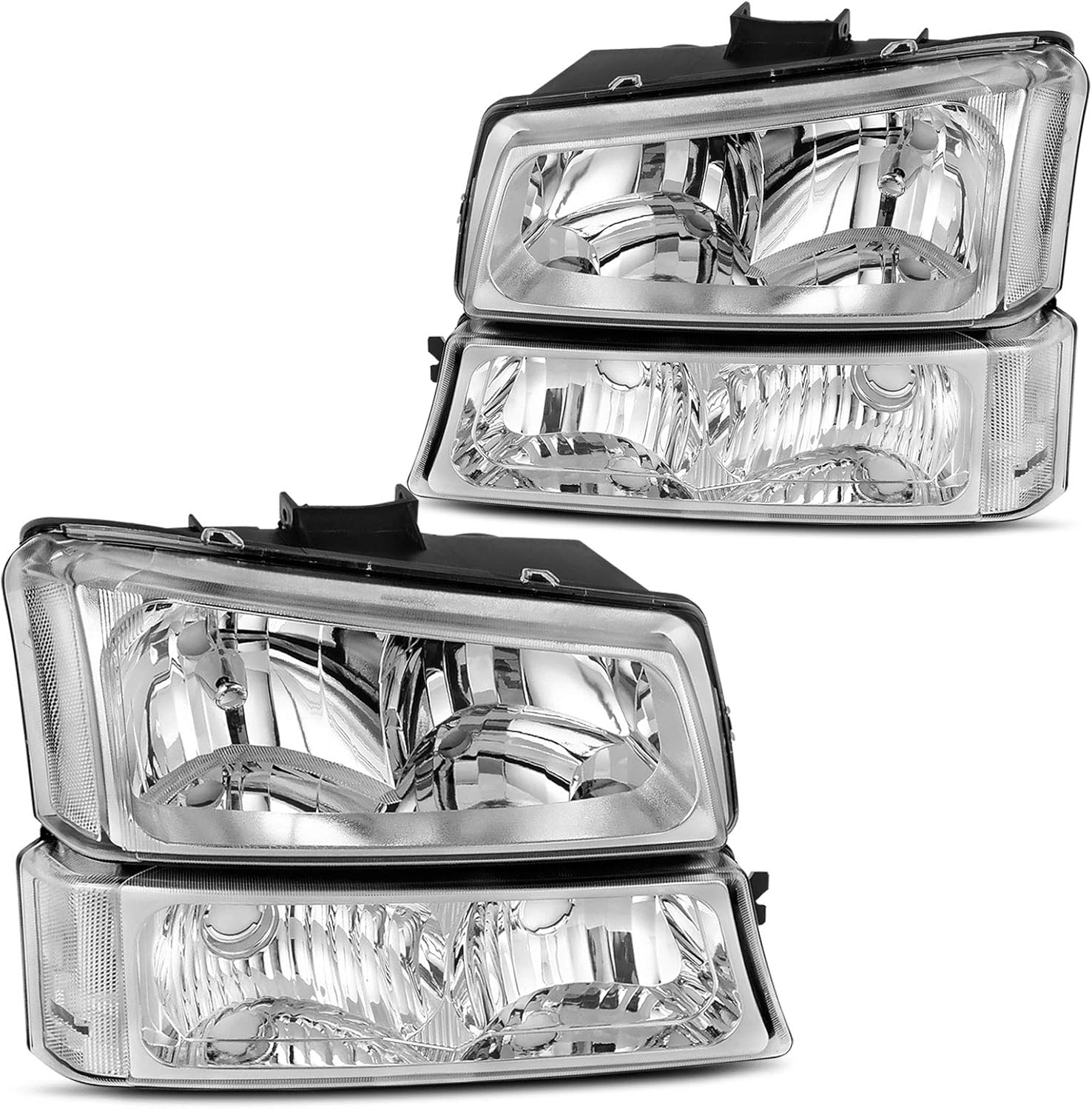 Headlights + Tail Brake Lights Set For 2003-2006 Chevy Silverado 1500 2500 3500