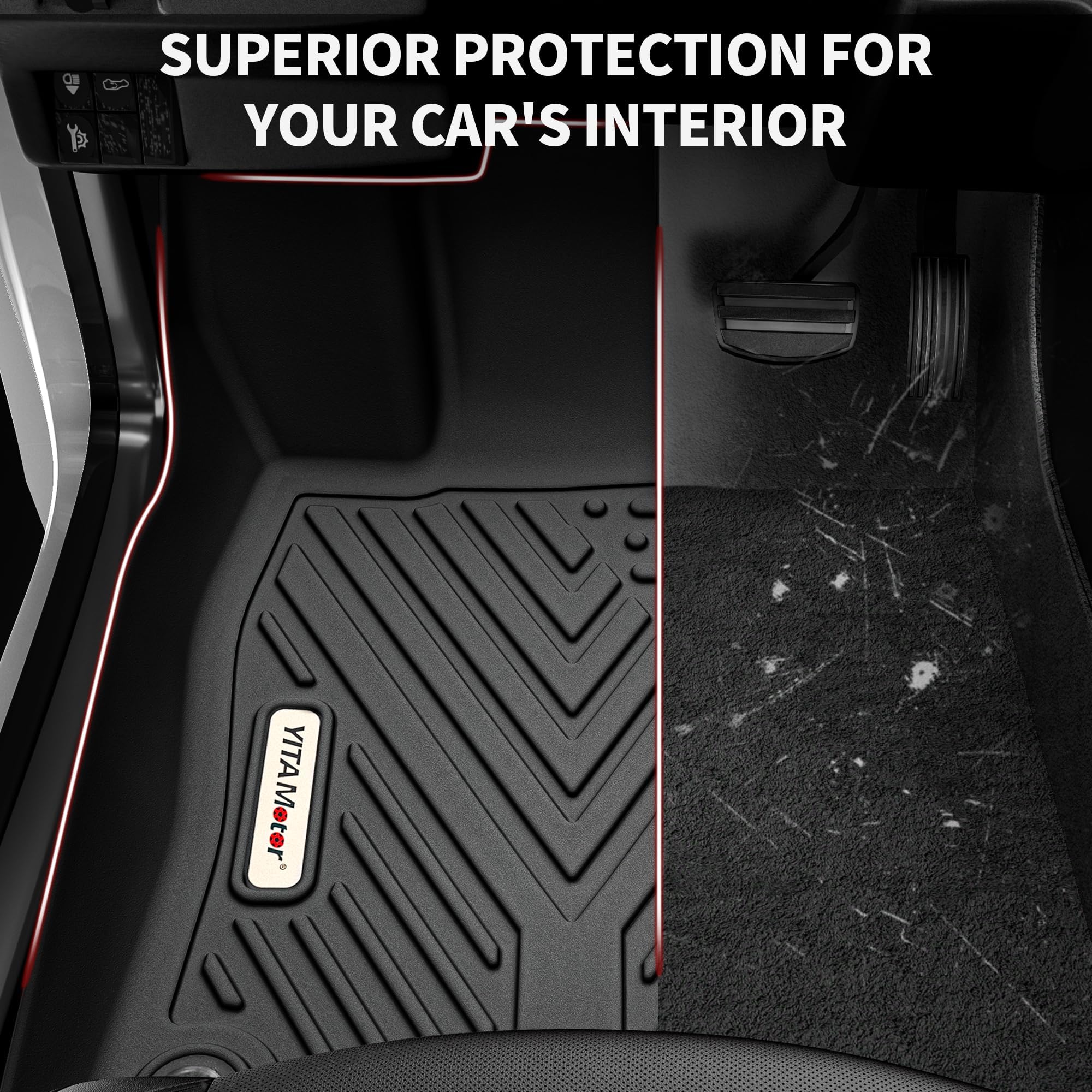 All-Weather Floor Mats For 2015-2025 Ford F-150 Super Crew Cab (Bench Seat) – 1st & 2nd Row, TPE Material