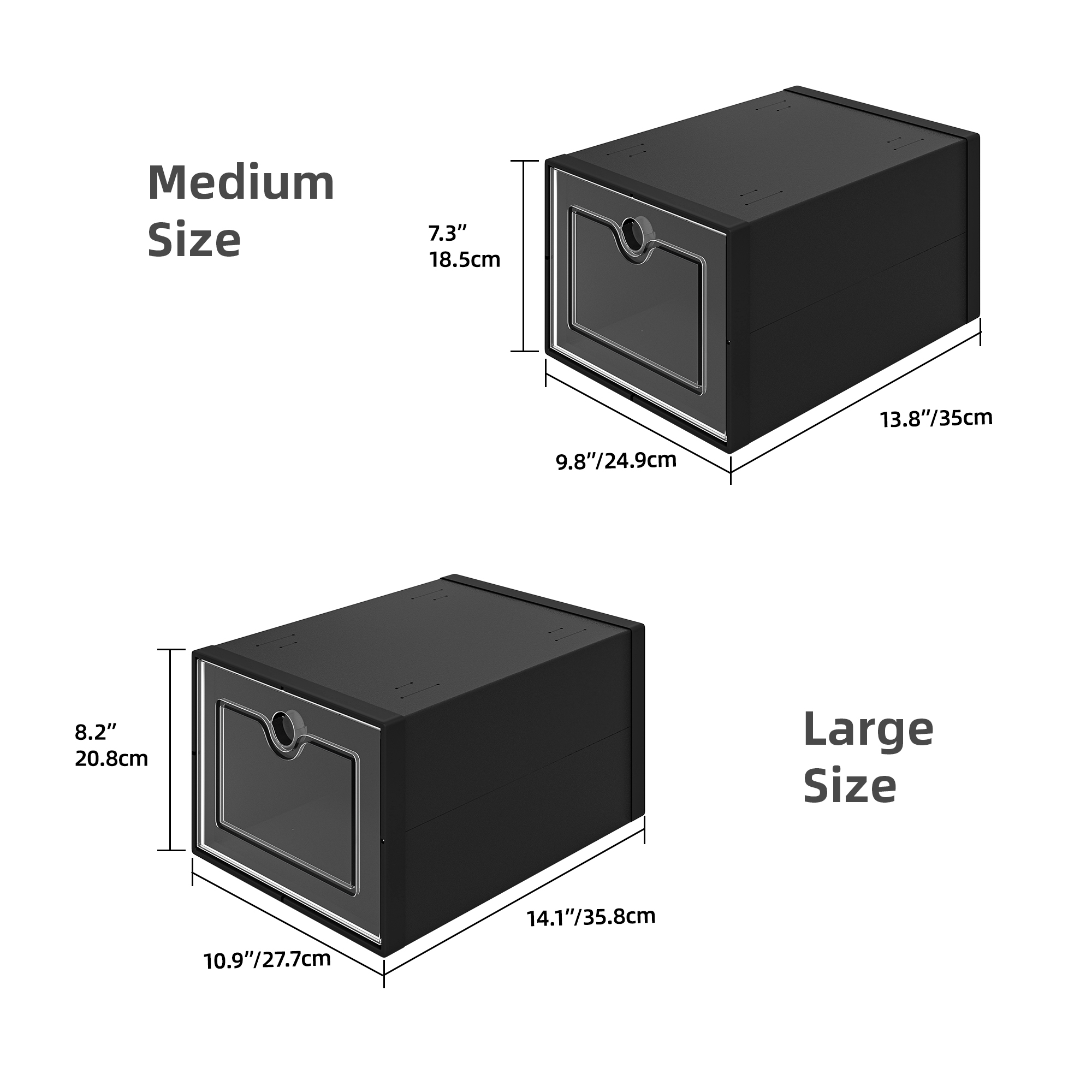 12/24 PCS Shoe Storage Box Clear Stackable Shoe Container Sneaker Organizer XL - Picture 27 of 45