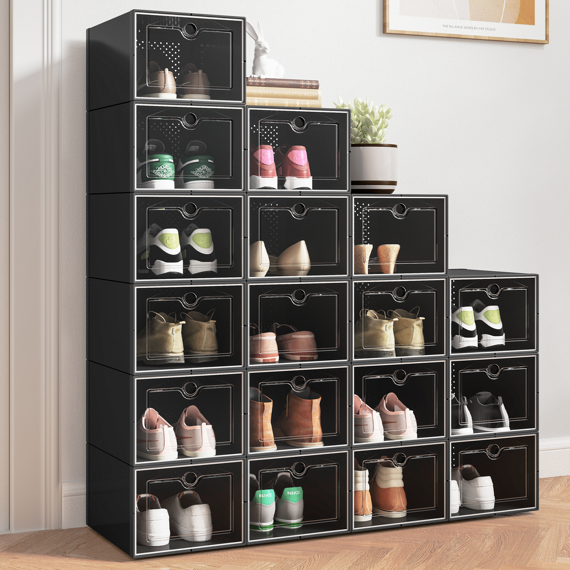 TAUS XL Shoe Box Storage Cases Sneaker Organizer Stackable
