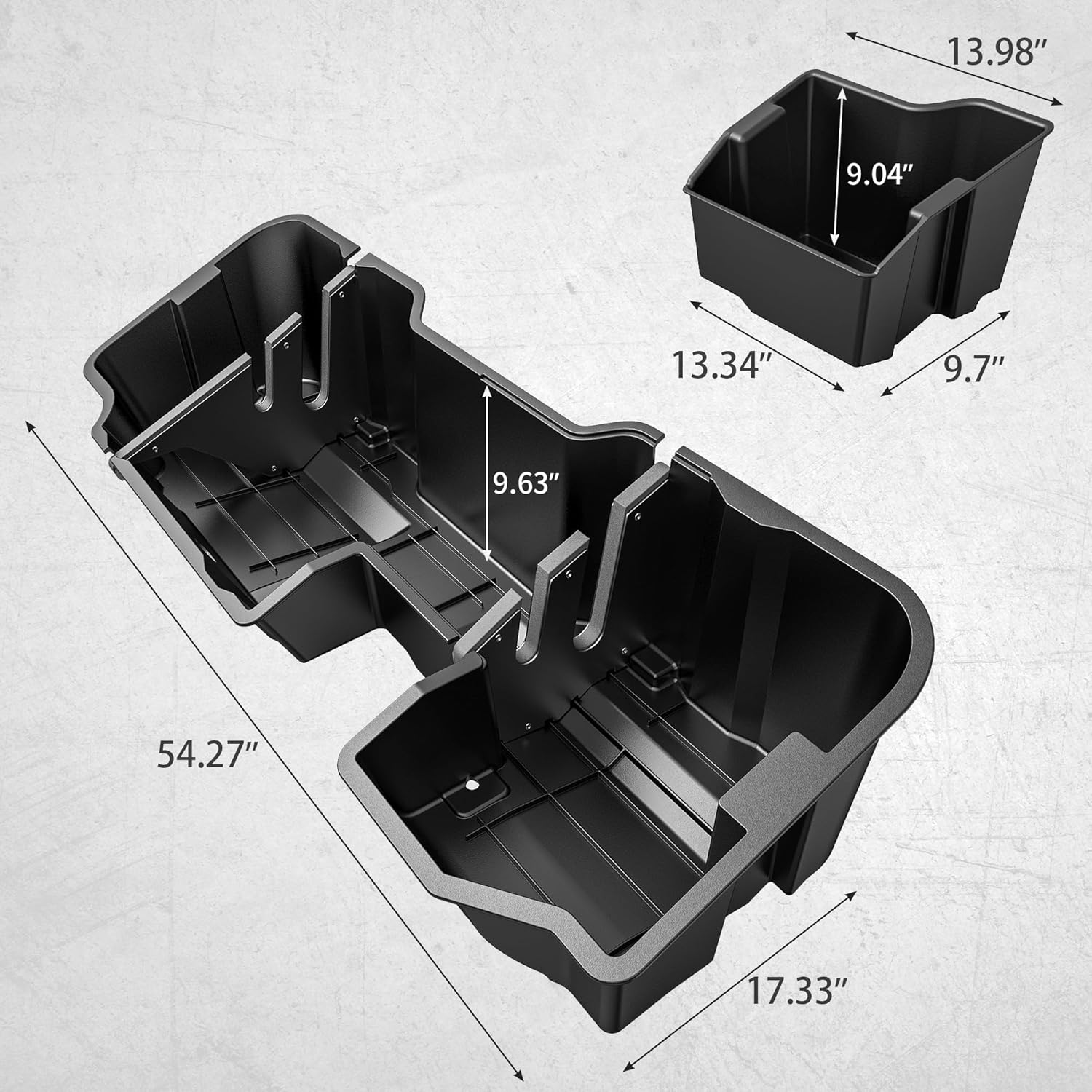 ECOTRIC - Scatola portaoggetti sottosella compatibile con Chevrolet Silverado/GMC Sierra 1500 Double Cab/Sierra 2500HD 3500HD 3500HD Cab Estesa sotto il sedile del contenitore