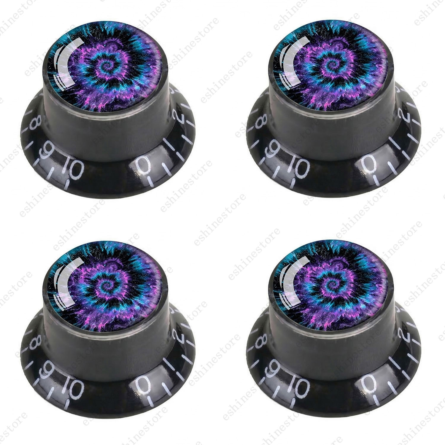 Guitar Reflector Knobs with Spiral Tie Dye Cap Top Hat Knob for Les Paul SG – 08