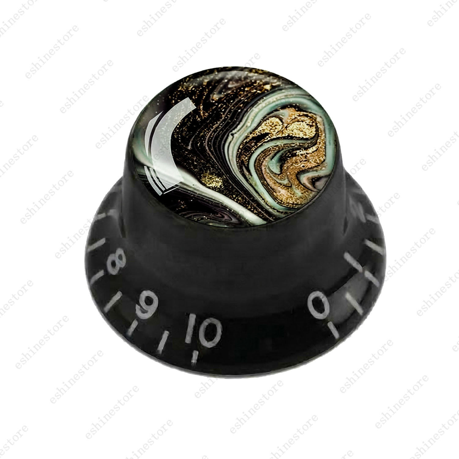 Guitar Reflector Knobs with Marble Texture Cap Top Hat Knob for Les Paul SG – 06