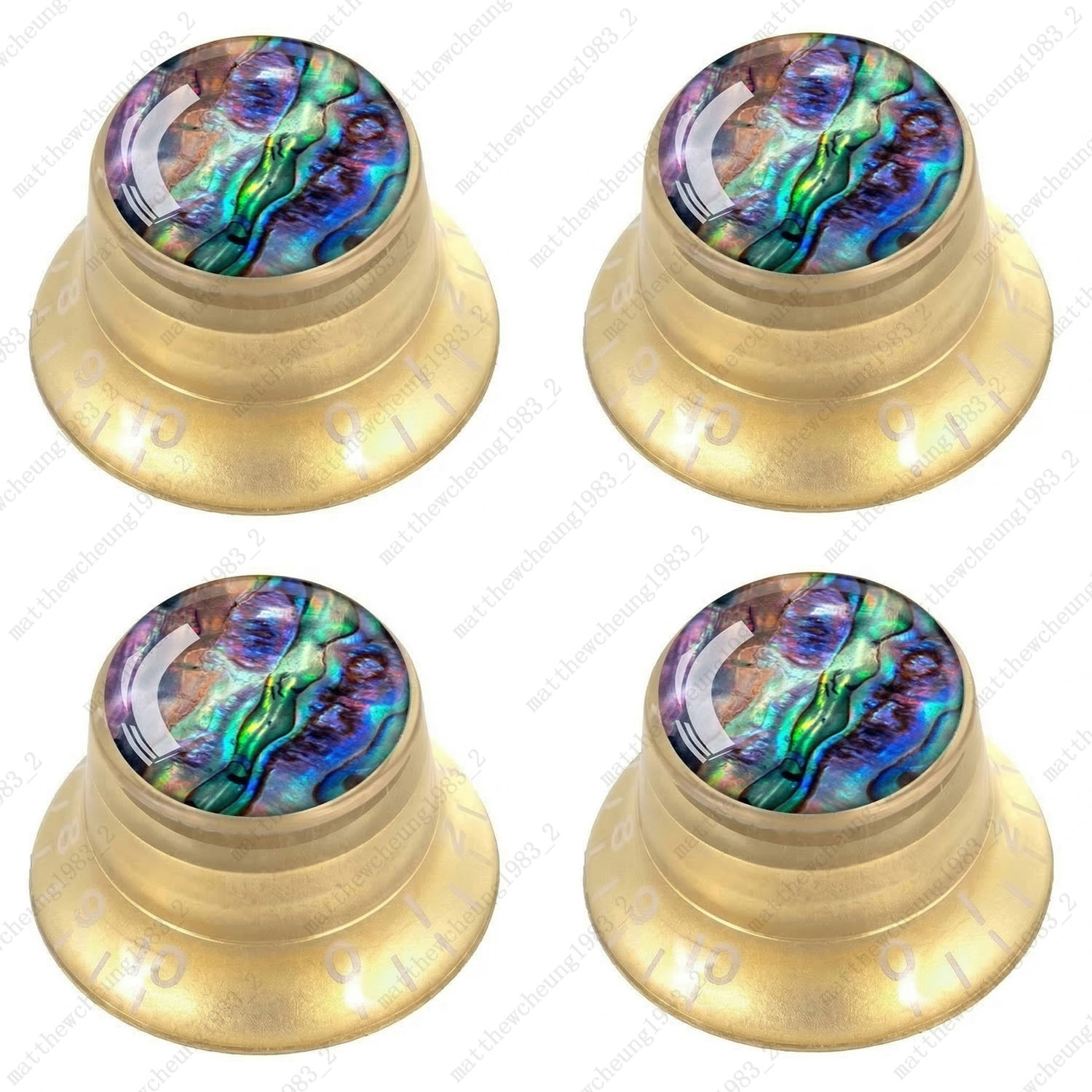4Pcs Gold Guitar Reflector Knos For Les Paul SG -10 Seashell Pattern Options