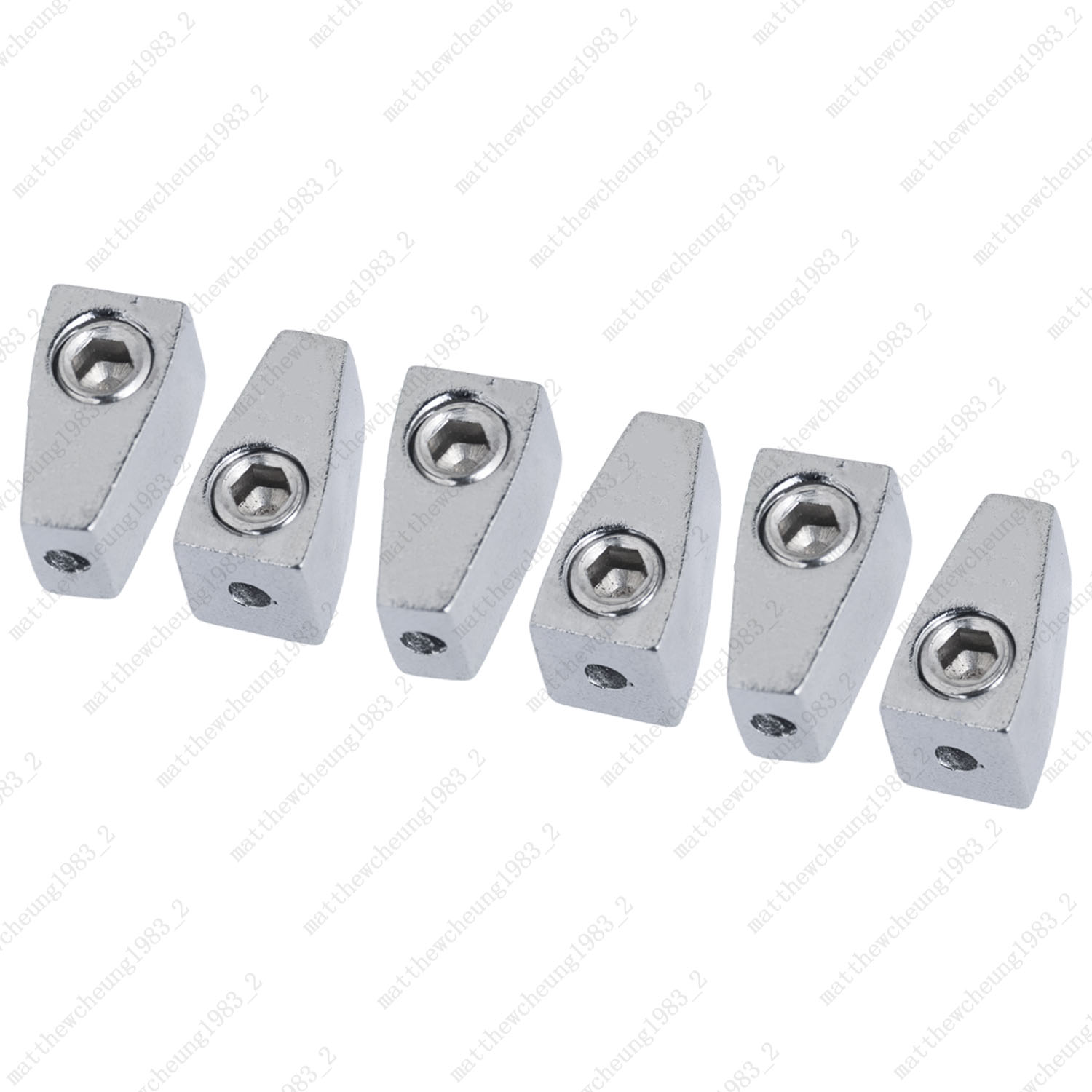 1/6Pcs Headless Electric Guitar Single String Nut for 6-String - Black/Chrome