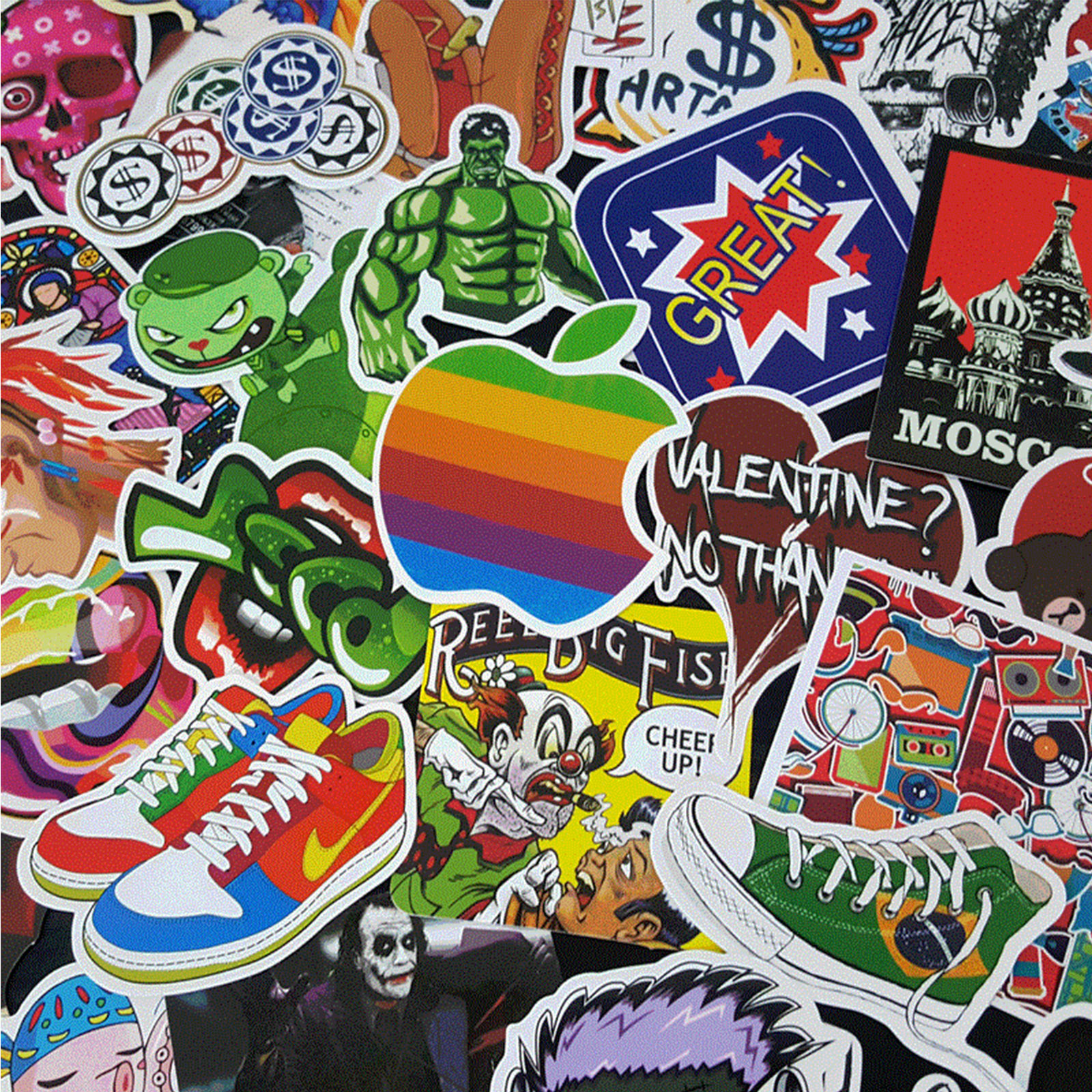 100/300/500 Piece Stickers Skateboard Sticker Graffiti Laptop Car ...