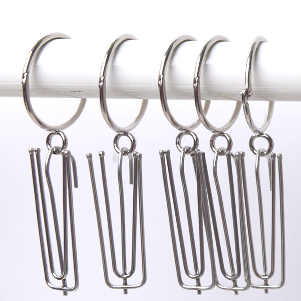 Metal Curtain Rings Hooks Pole Rod Voile Net Curtains Ring Hanging