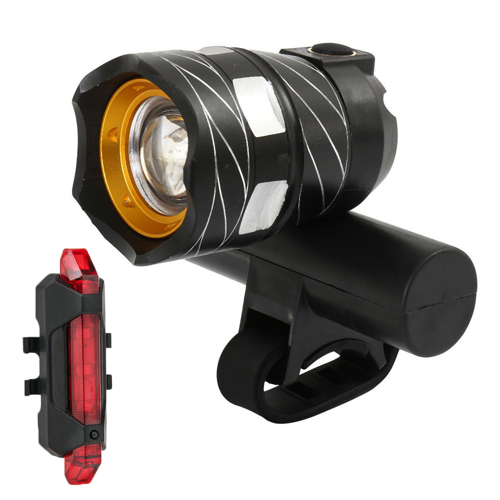 USB Wiederaufladbare Fahrradlampe LED Fahrrad Licht Beleuchtung Scheinwerfer DE