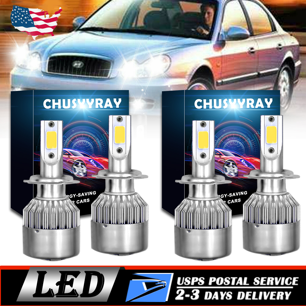 For Hyundai Sonata 2011 2012 2013 2014 C6 Combo Kit 4PCS H7 LED
